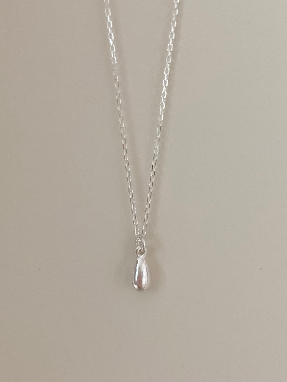 925 Silver Mini Bold Teardrop Necklace - 이미지 3