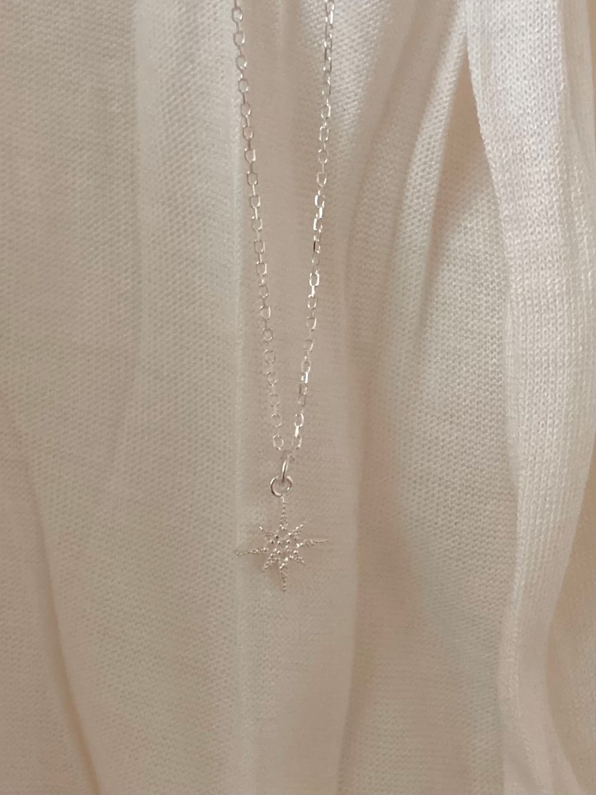 925 Silver Star Flash Spark Pendant Necklace - 이미지 4