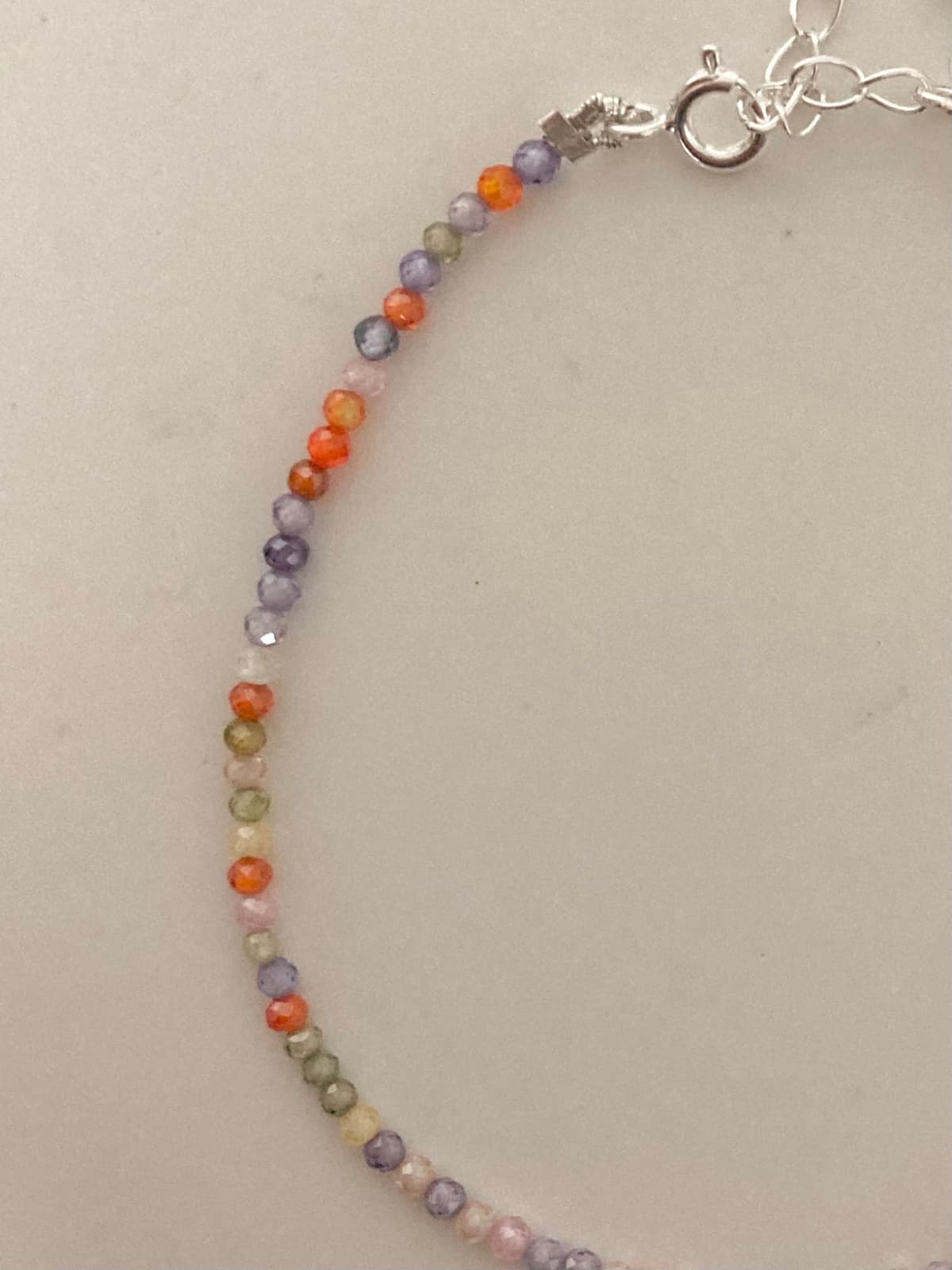 925 Silver Shining Stone Mix Bead Bracelet - 이미지 2