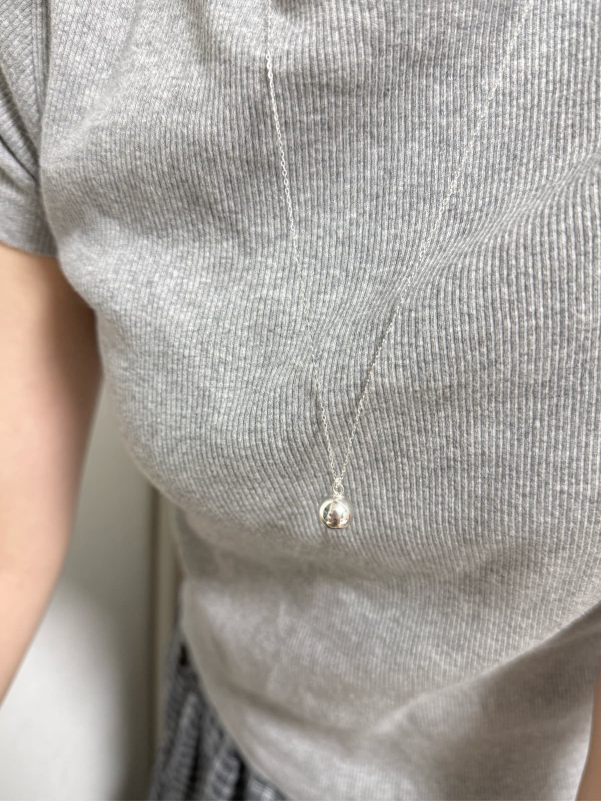 925 Silver Round Ball Drop Necklace 8mm 10mm - 이미지 7