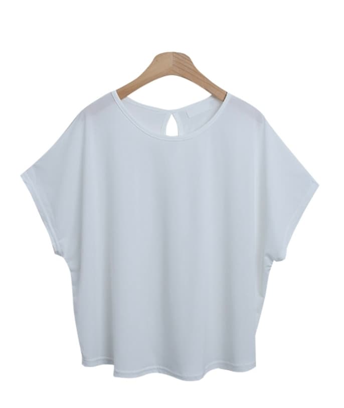 Back Slit Plumb T-shirt (New Short Sleeve T-shirt, Flowy Summer Cooling Material) - 이미지 8