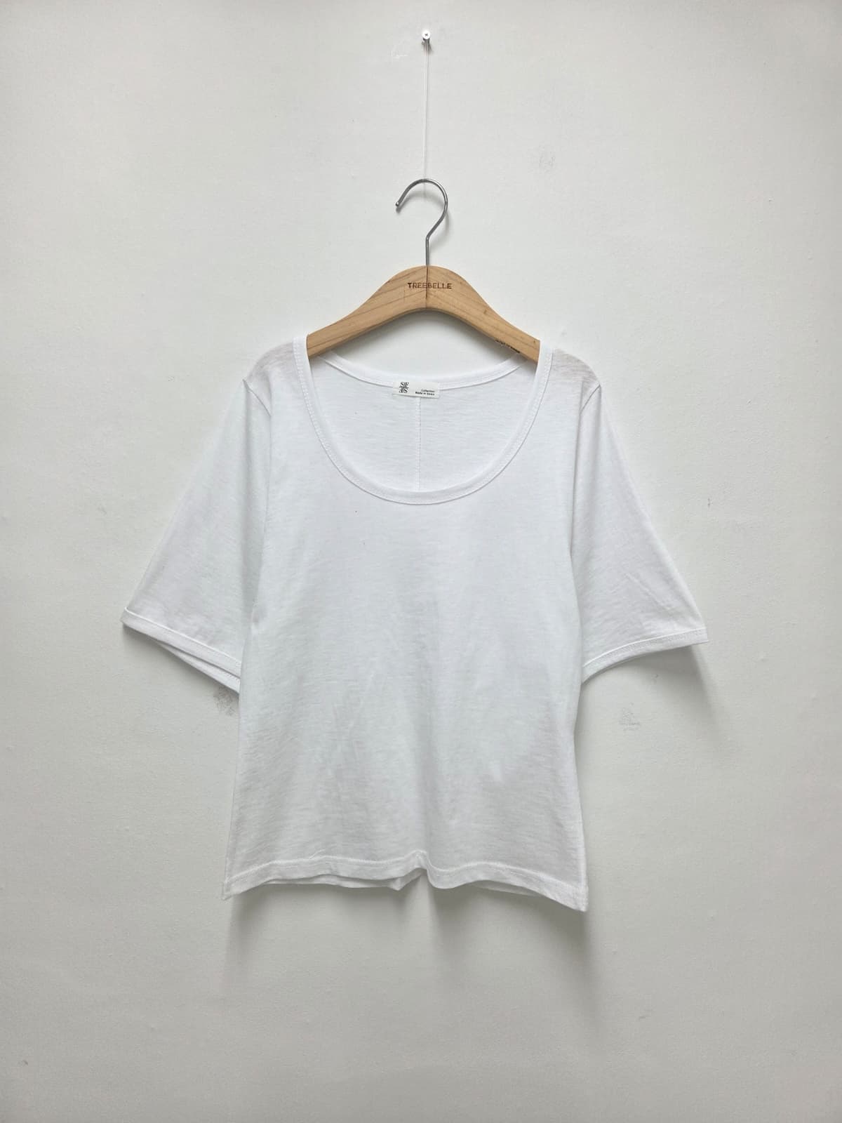 U-neck Big Sleeve T-shirt (New Summer Short Sleeve Drop Shoulder Basic T-shirt) - 이미지 8