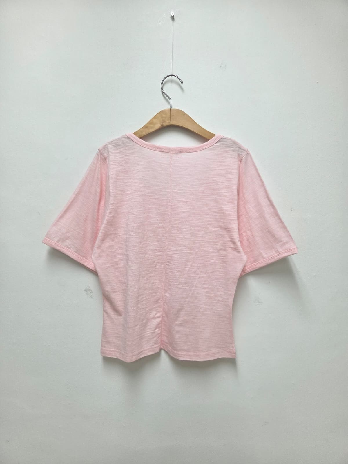 U-neck Big Sleeve T-shirt (New Summer Short Sleeve Drop Shoulder Basic T-shirt) - 이미지 14