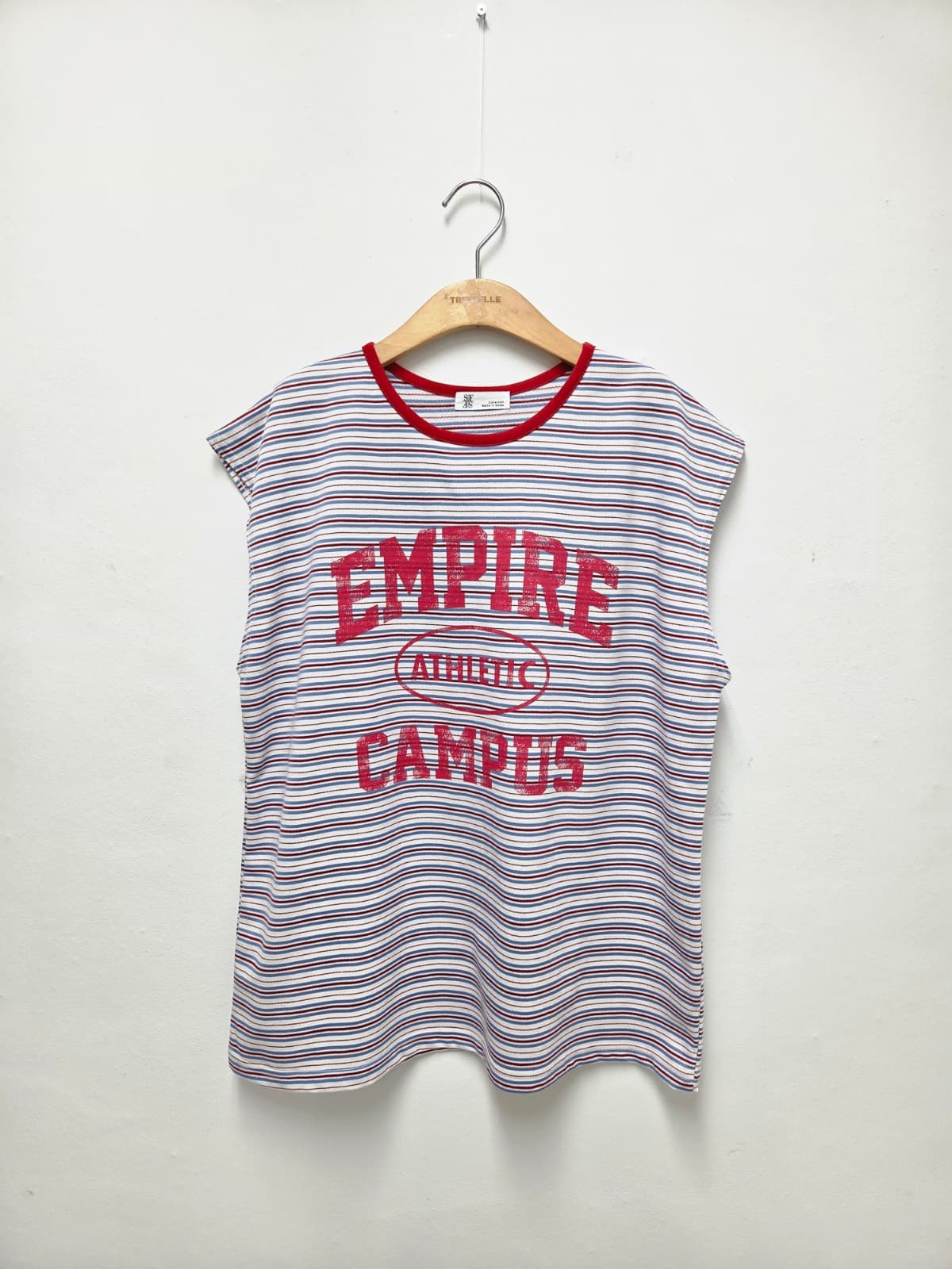 Dream Sleeveless T-shirt (Striped Boxy Sleeveless Printed Sleeveless) - 이미지 7