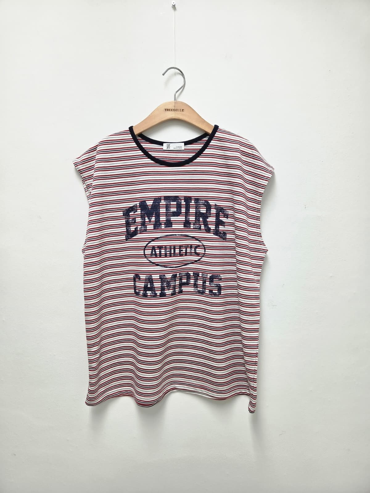 Dream Sleeveless T-shirt (Striped Boxy Sleeveless Printed Sleeveless) - 이미지 10