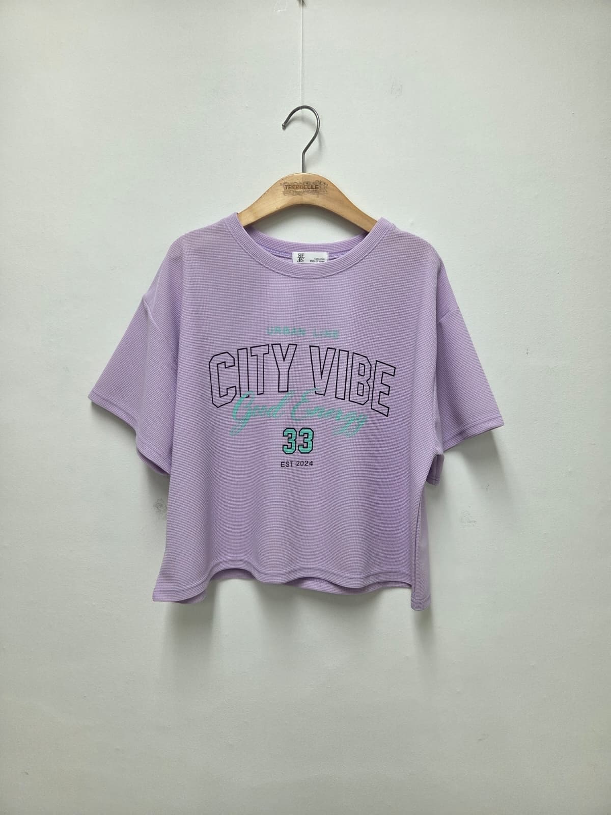 Waffle Print T-shirt (New Summer Short Sleeve T-shirt Crop Top Sporty Print T-shirt) - 이미지 10