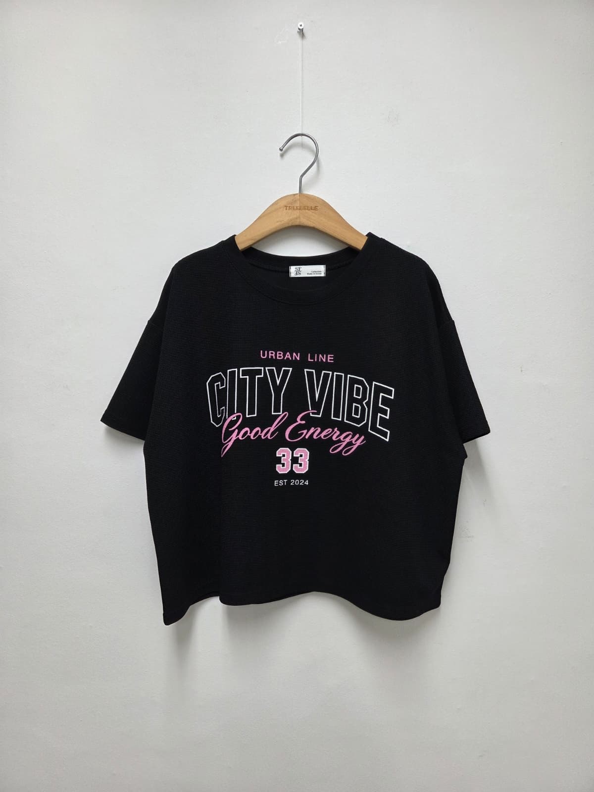 Waffle Print T-shirt (New Summer Short Sleeve T-shirt Crop Top Sporty Print T-shirt) - 이미지 8