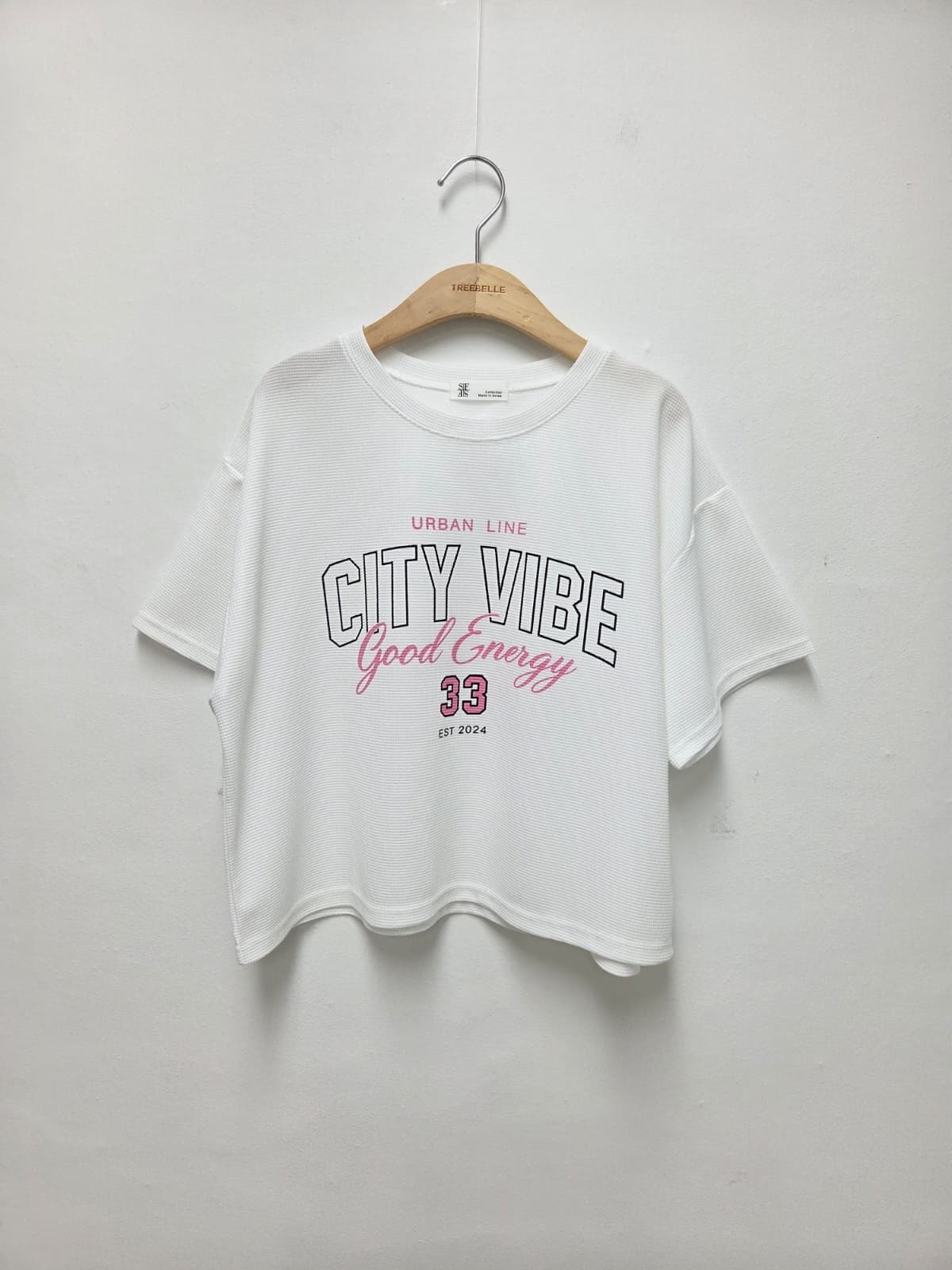 Waffle Print T-shirt (New Summer Short Sleeve T-shirt Crop Top Sporty Print T-shirt) - 이미지 9
