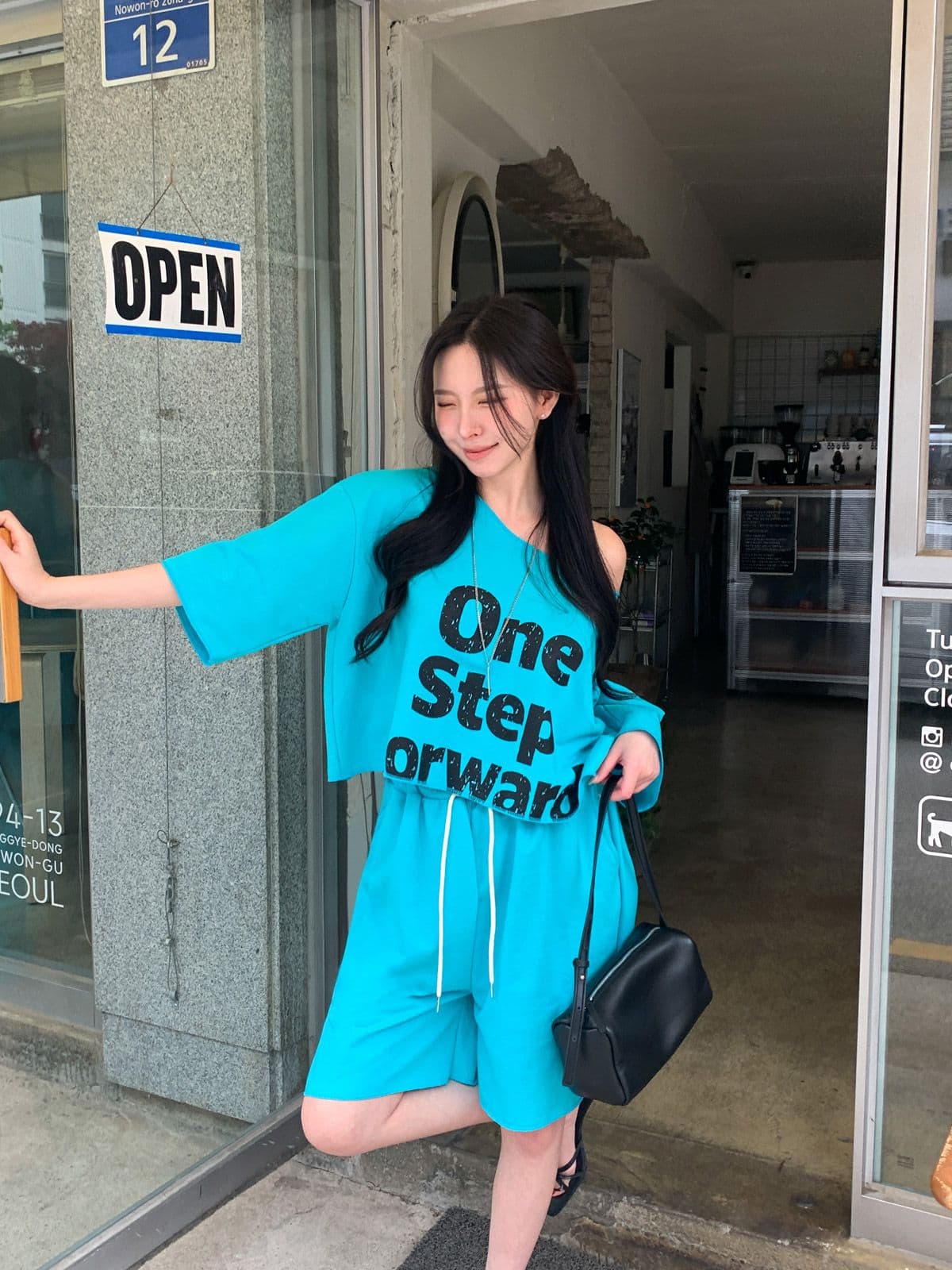 One-Step SET (Short-sleeve set, Shorts set, New Summer Printed Crop) - 이미지 7