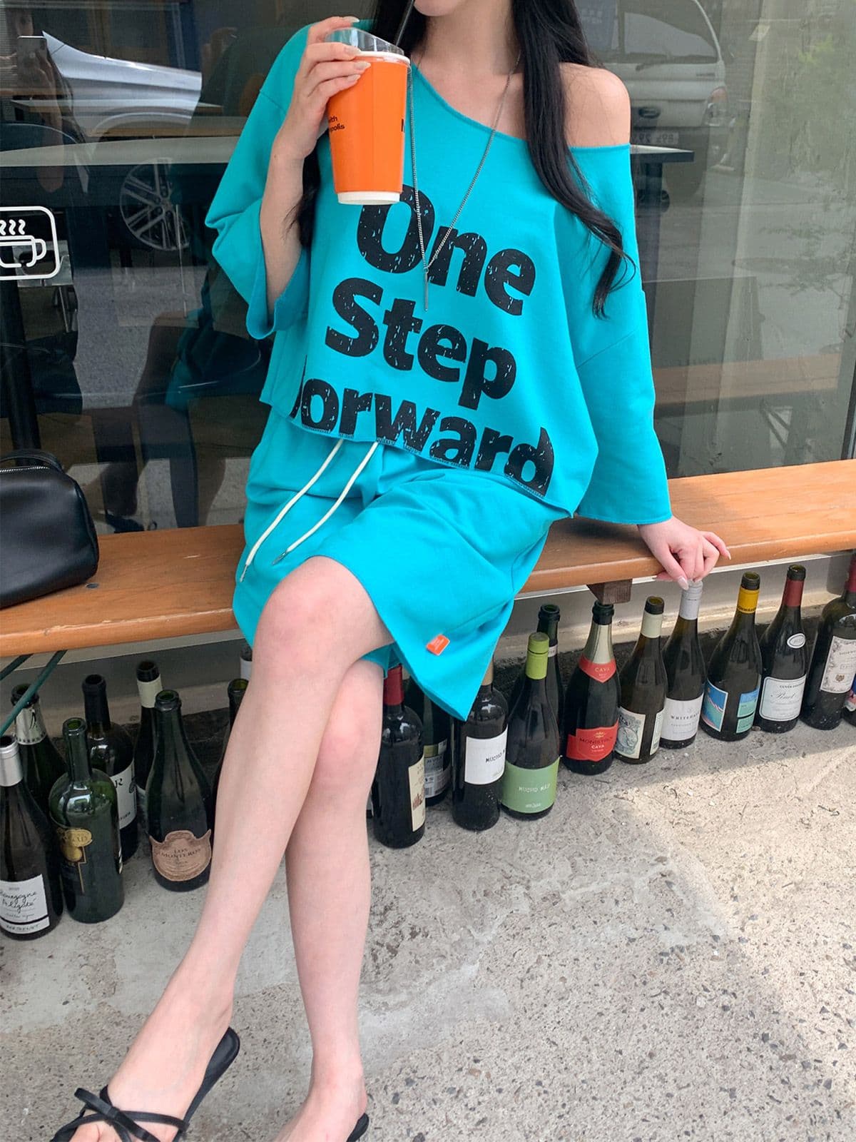 One-Step SET (Short-sleeve set, Shorts set, New Summer Printed Crop) - 이미지 4