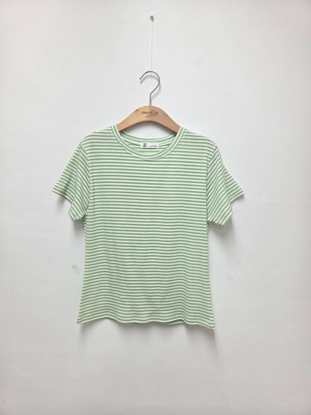 Cocktail Striped Tee (New Short Sleeve Tee, Stretch Basic Tee, Striped, Flowy, Cooling) - 이미지 9