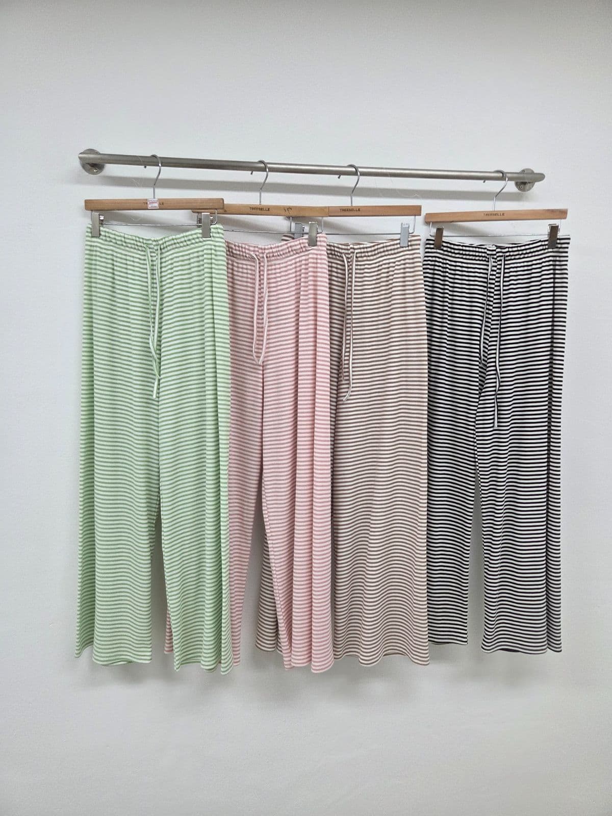 Cocktail Striped Pants (New Arrival Long Pants Flowy Wide Pants Straight Wide Pants) - 이미지 5
