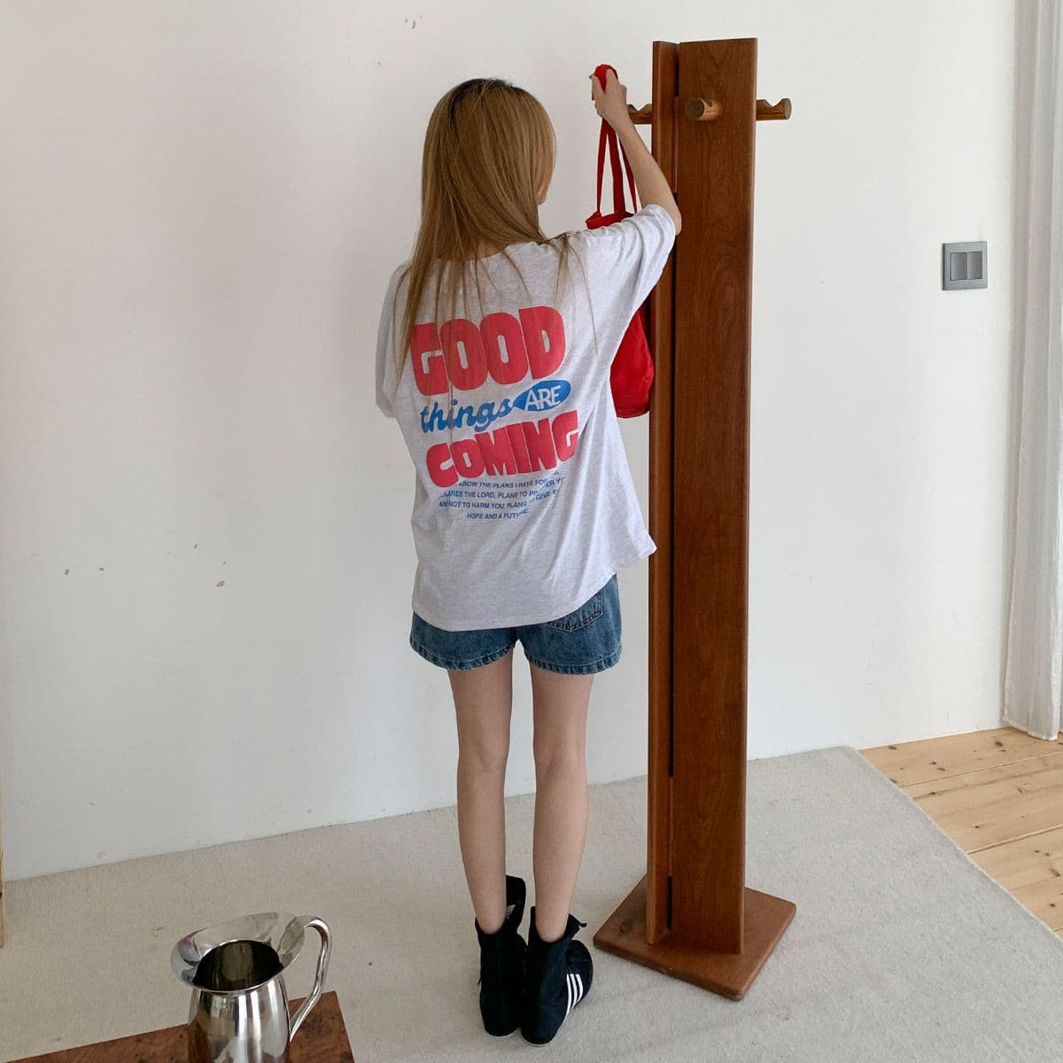 Coming Foam T-shirt (New Boxy T-shirt Loose Fit Big Size Printed Foam) - 이미지 2
