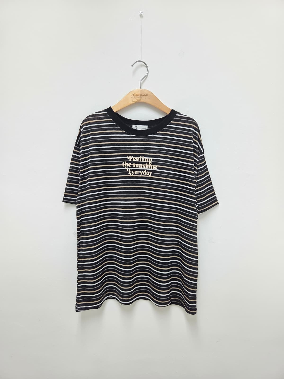 Tencel Striped T-shirt (New Summer Short Sleeve T-shirt, Striped Print T-shirt, Cool T-shirt) - 이미지 9