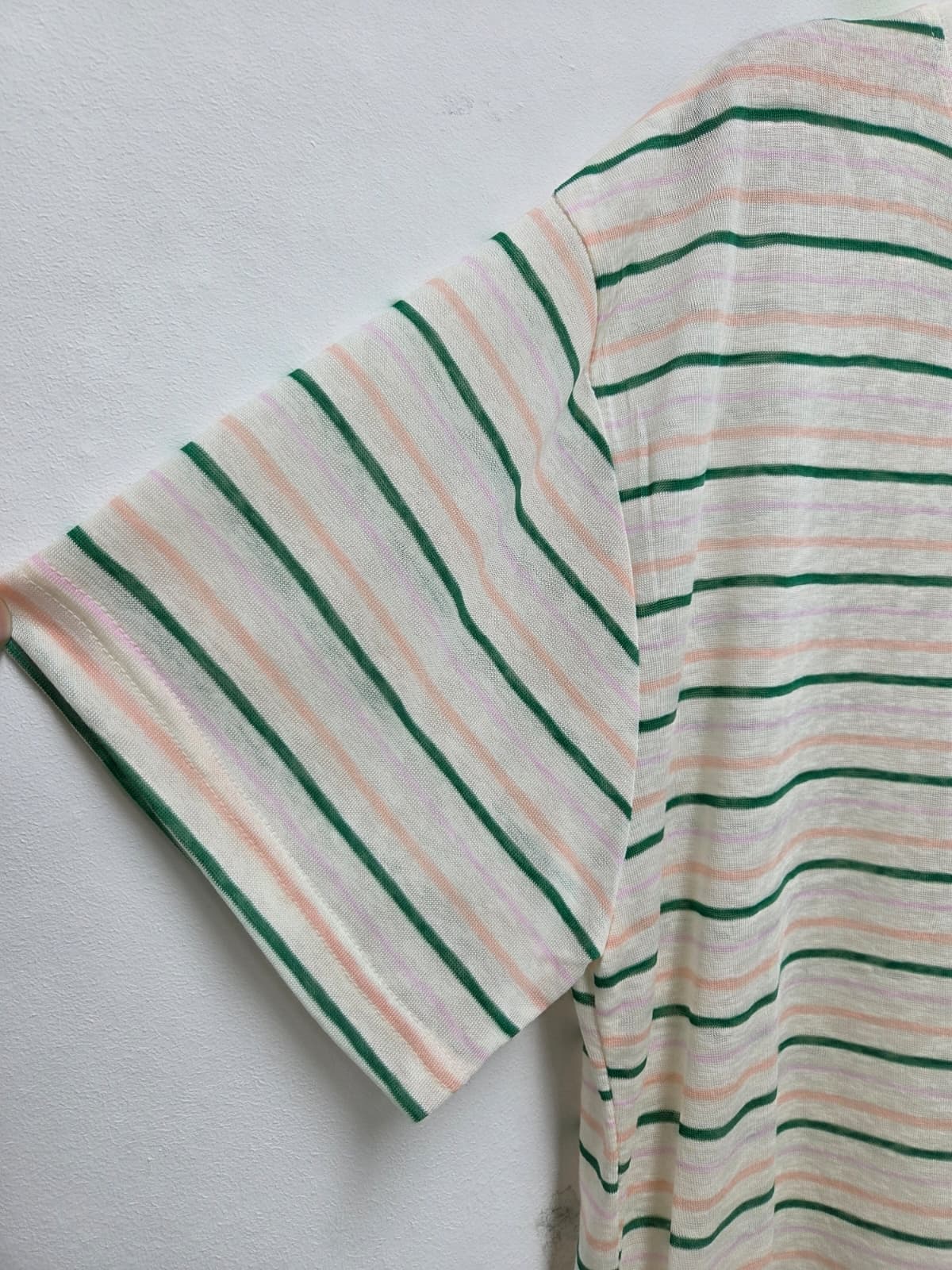 Tencel Striped T-shirt (New Summer Short Sleeve T-shirt, Striped Print T-shirt, Cool T-shirt) - 이미지 13