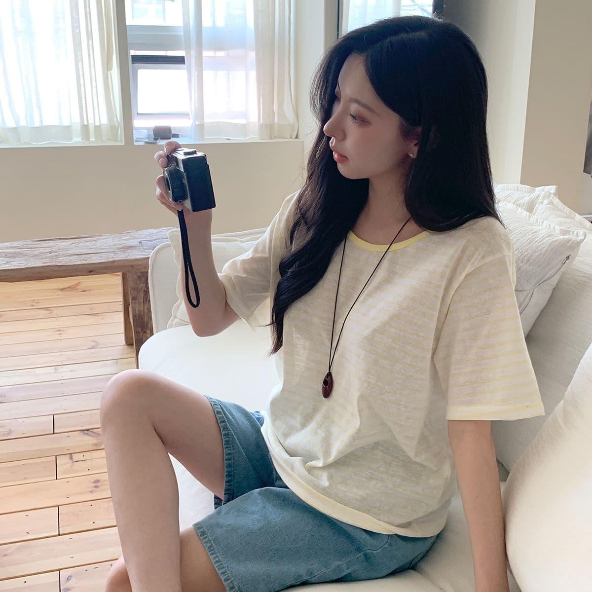 Flex Striped T-shirt (New Arrival Short Sleeve Summer Striped Cool T-shirt) - 이미지 4