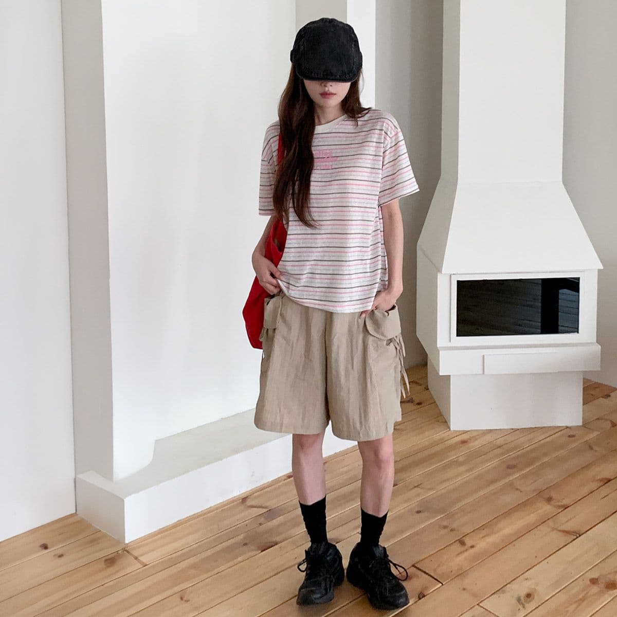 Tencel Striped T-shirt (New Summer Short Sleeve T-shirt, Striped Print T-shirt, Cool T-shirt) - 이미지 4
