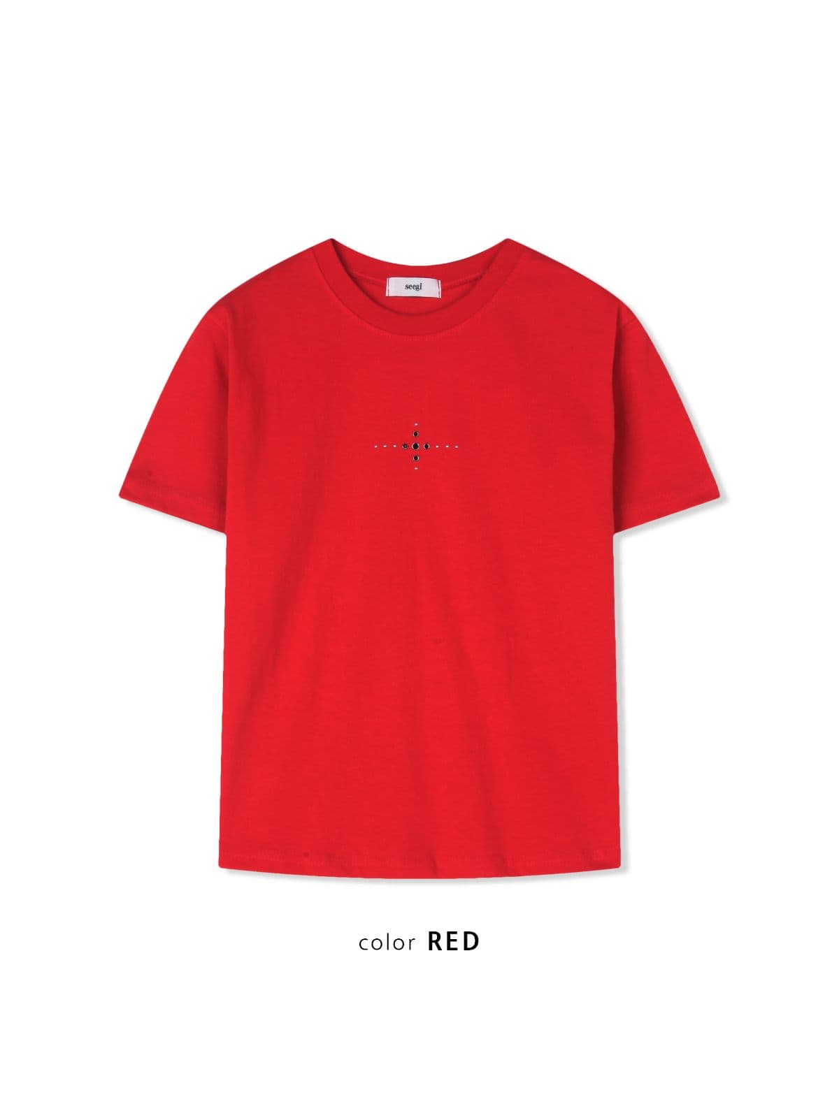 Special Feature) Piece Short Sleeve T-shirt - Tumble Wash Hotfix Stud Crop Top Cotton T-shirt Made in Korea Fit Guaranteed - 이미지 4