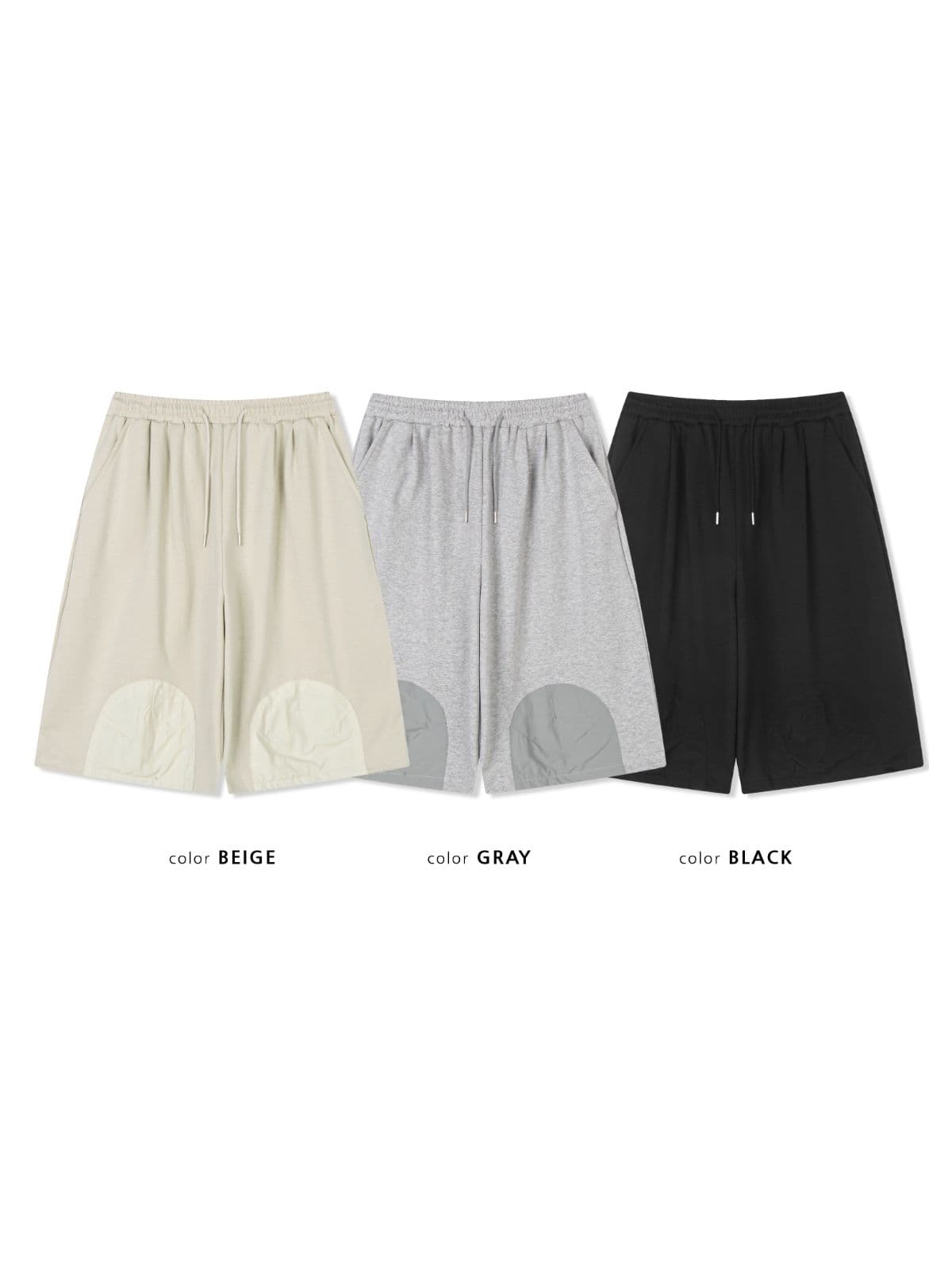 Tonton Knee Patch Bermuda Shorts Nylon Patchwork 3/8 Length Wide Fit Unisex Oversized Fit - 이미지 6