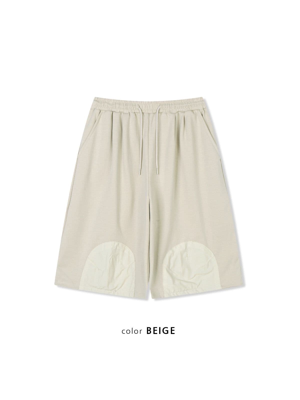 Tonton Knee Patch Bermuda Shorts Nylon Patchwork 3/8 Length Wide Fit Unisex Oversized Fit - 이미지 8