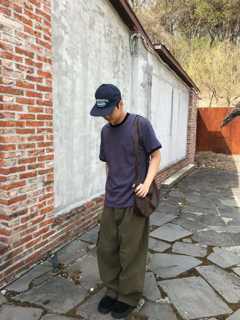 Fine Striped Short Sleeve Tee - Cotton Layering Tee Ringer Tee Men's Short Sleeve Stripe New Arrival - 이미지 3