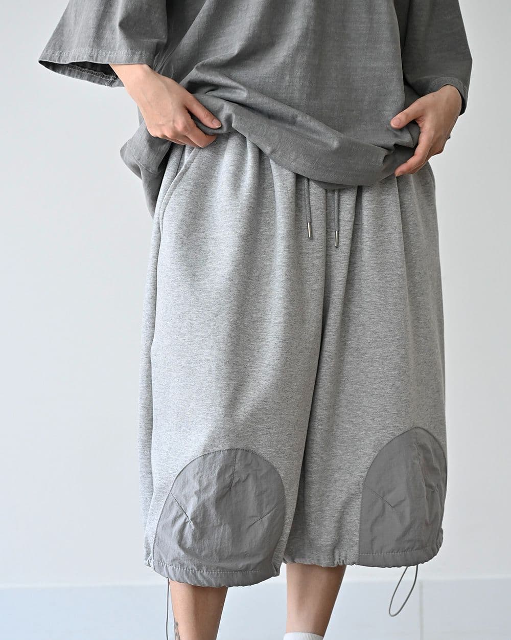 Tonton Nylon Patch Bermuda 3/8 Length Balloon Wide Unisex Plus Size - 이미지 3