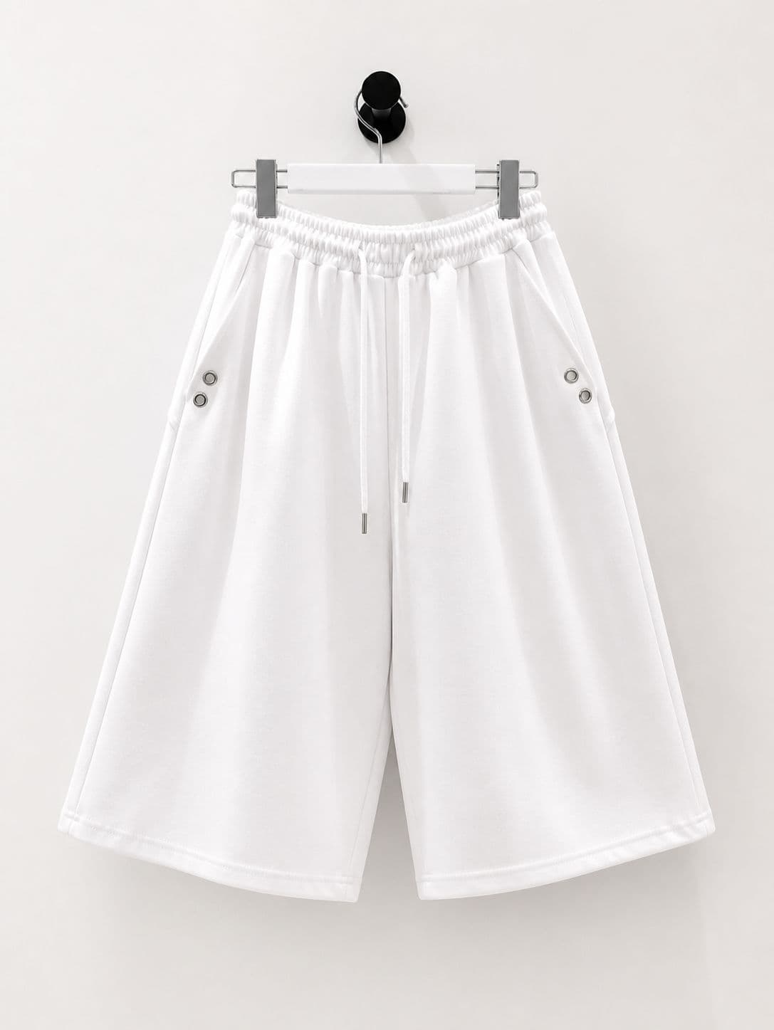 Keyring Cutout Eyelet Bermuda Shorts 3/4 Length Half Shorts Summer Pants New Arrival Unisex - 이미지 2