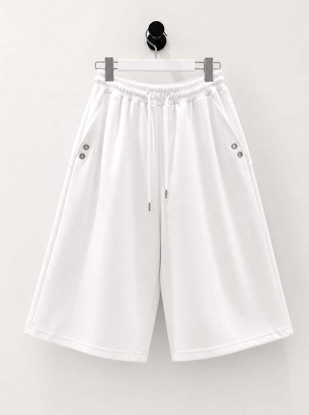Eyelet-point wide elastic Bermuda shorts - 이미지 6
