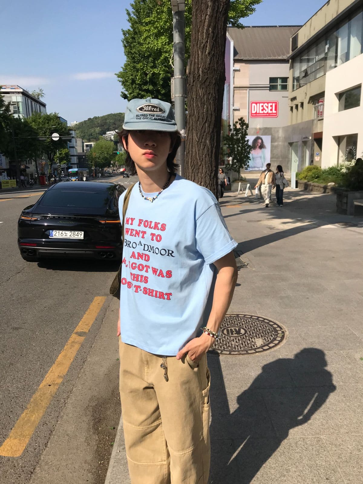 Feature) Rouge Print Men's Crop Top 20-Count Cotton T-shirt Short Sleeve T-shirt Unisex Popular New Arrival - 이미지 5