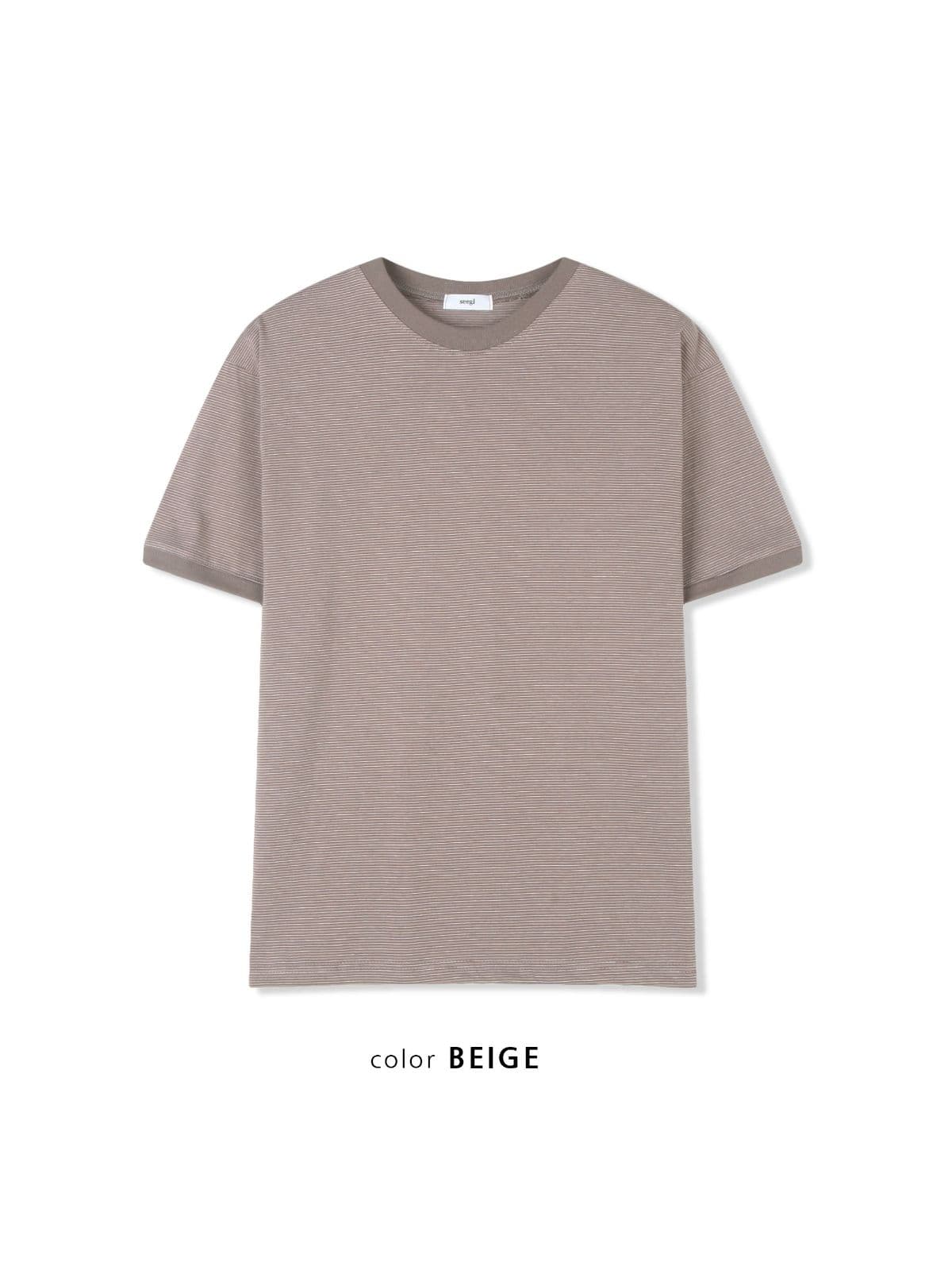 Fine Striped Ringer Tee - Loose Fit Striped Layered 20-Count Short Sleeve Tee, Made in Korea - 이미지 14