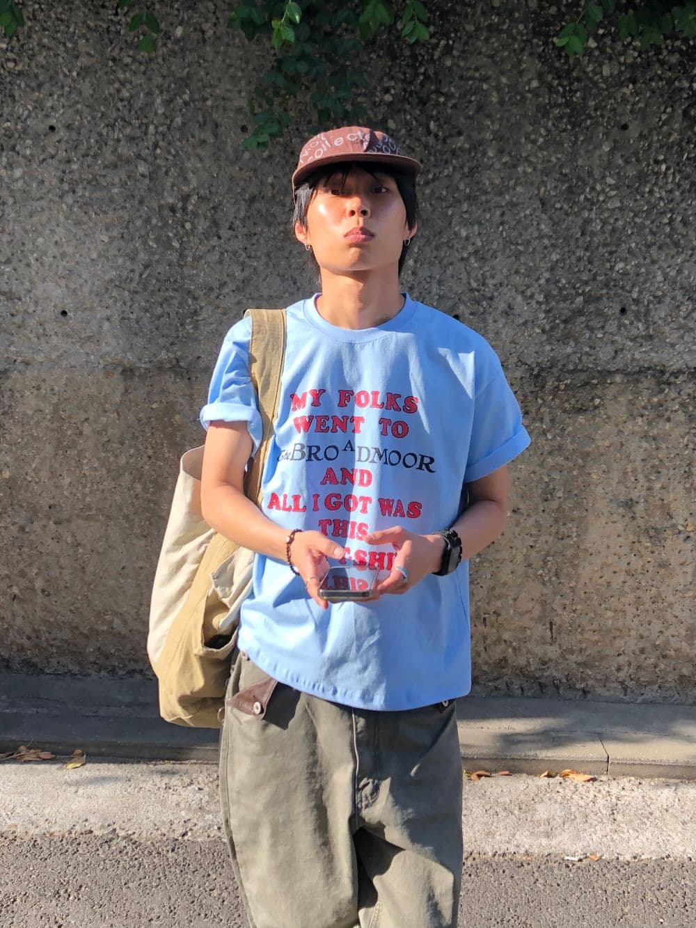 Feature) Rouge Print Men's Crop Top 20-Count Short Sleeve T-shirt Unisex Popular New Arrival Layering - 이미지 4