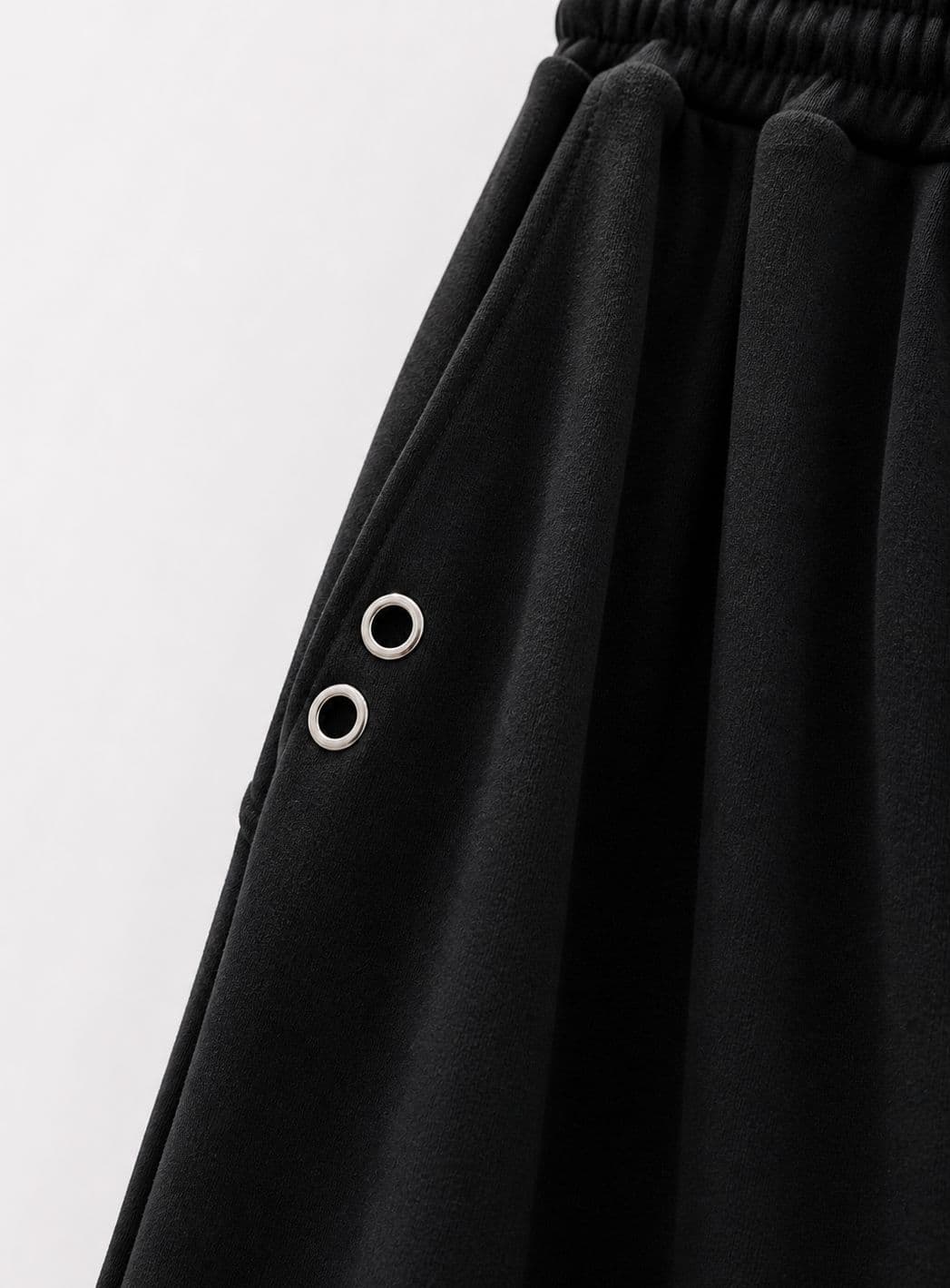 Back pocket eyelet keyring cut-out pants half Bermuda 7/8 length unisex made in Korea - 이미지 12