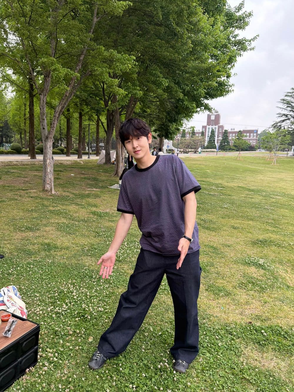 Fine Striped Ringer Tee - Loose Fit Striped Layered 20-Count Cotton Made in Korea - 이미지 4