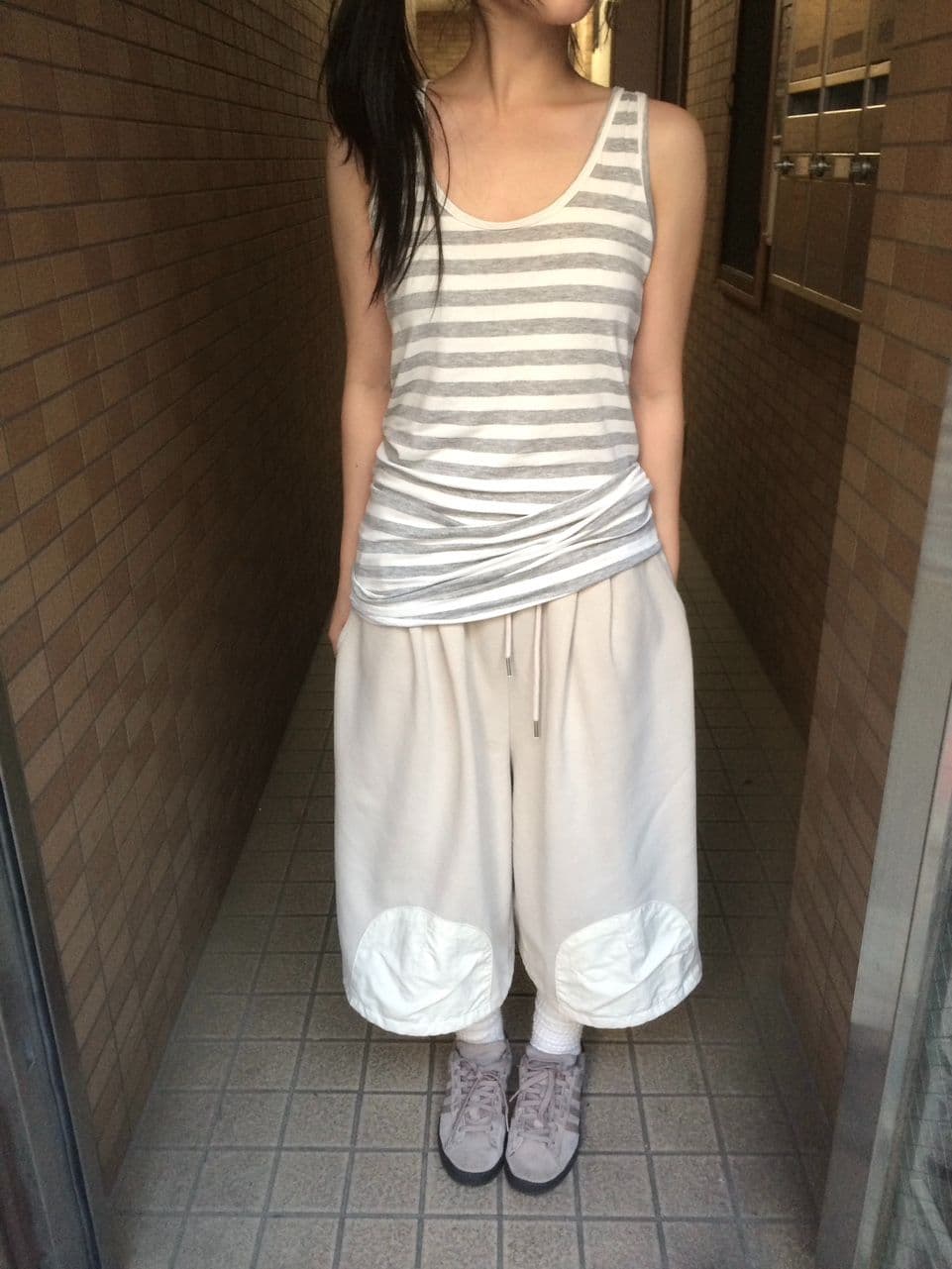 Tonton Bermuda 3/4 Length - Balloon Wide Half Pants Layered Jogger String - 이미지 5