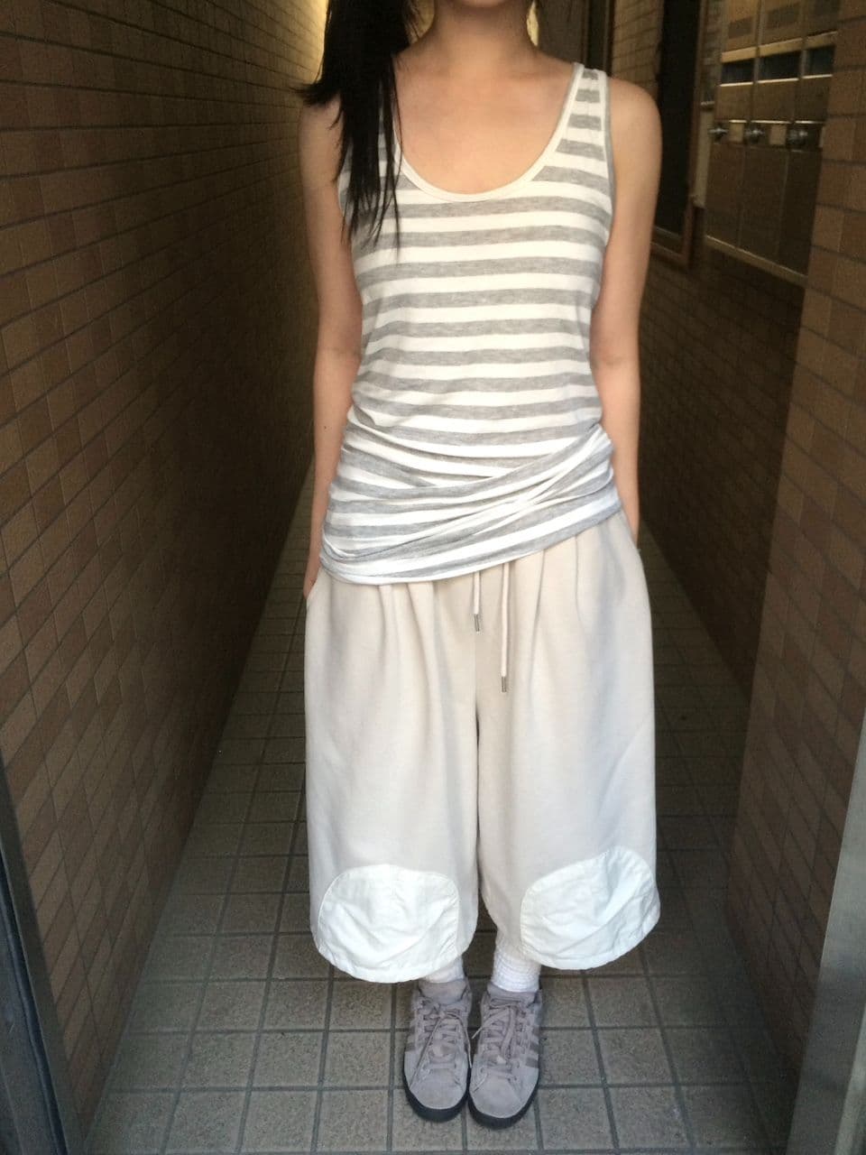 Tonton Bermuda 3/4 Length - Balloon Wide Half Pants Layered Jogger String - 이미지 1