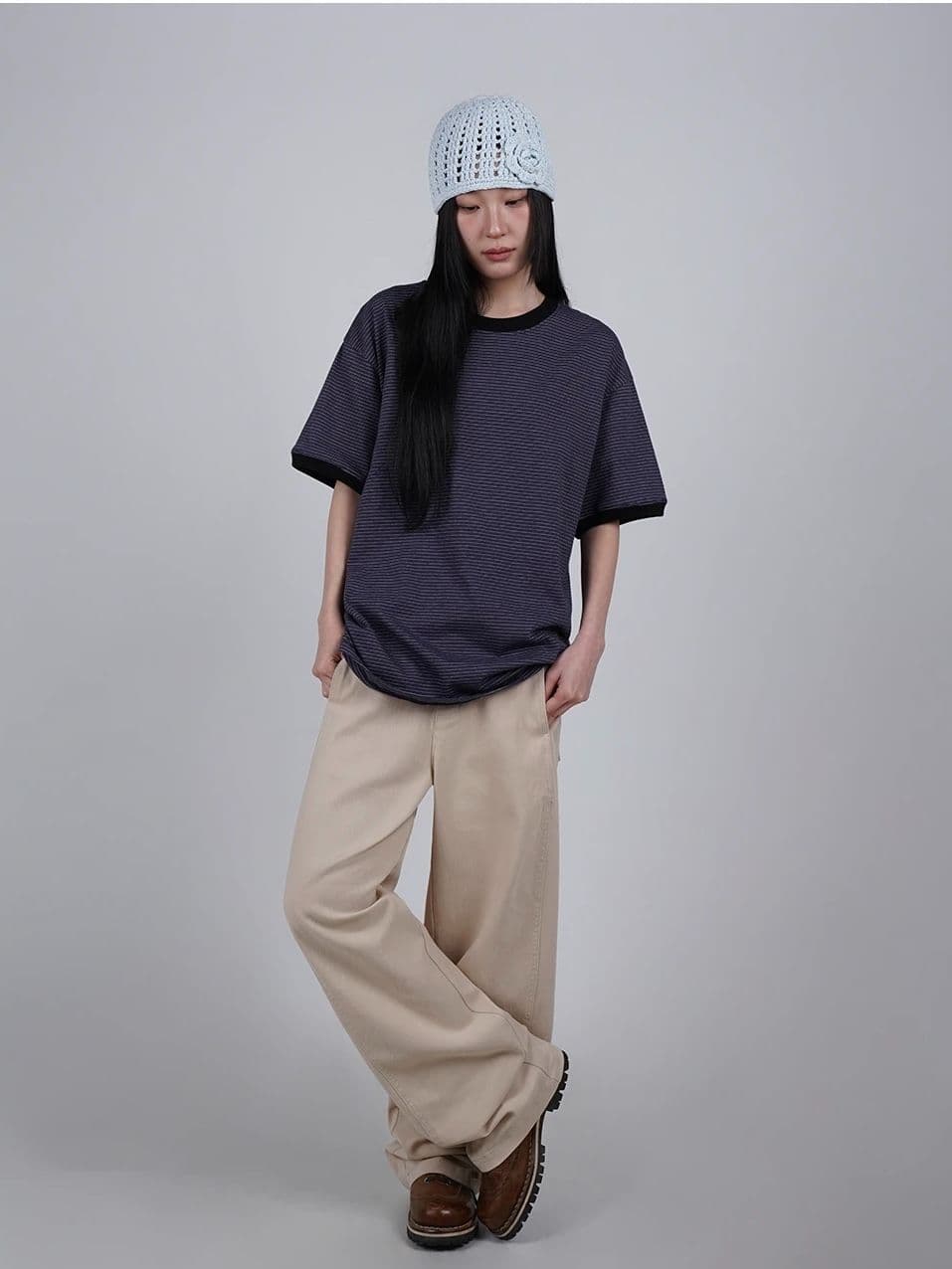 Fine Striped Ringer Tee - 20-Count Cotton Striped Unisex Layered Tee Short Sleeve Tee - 이미지 10