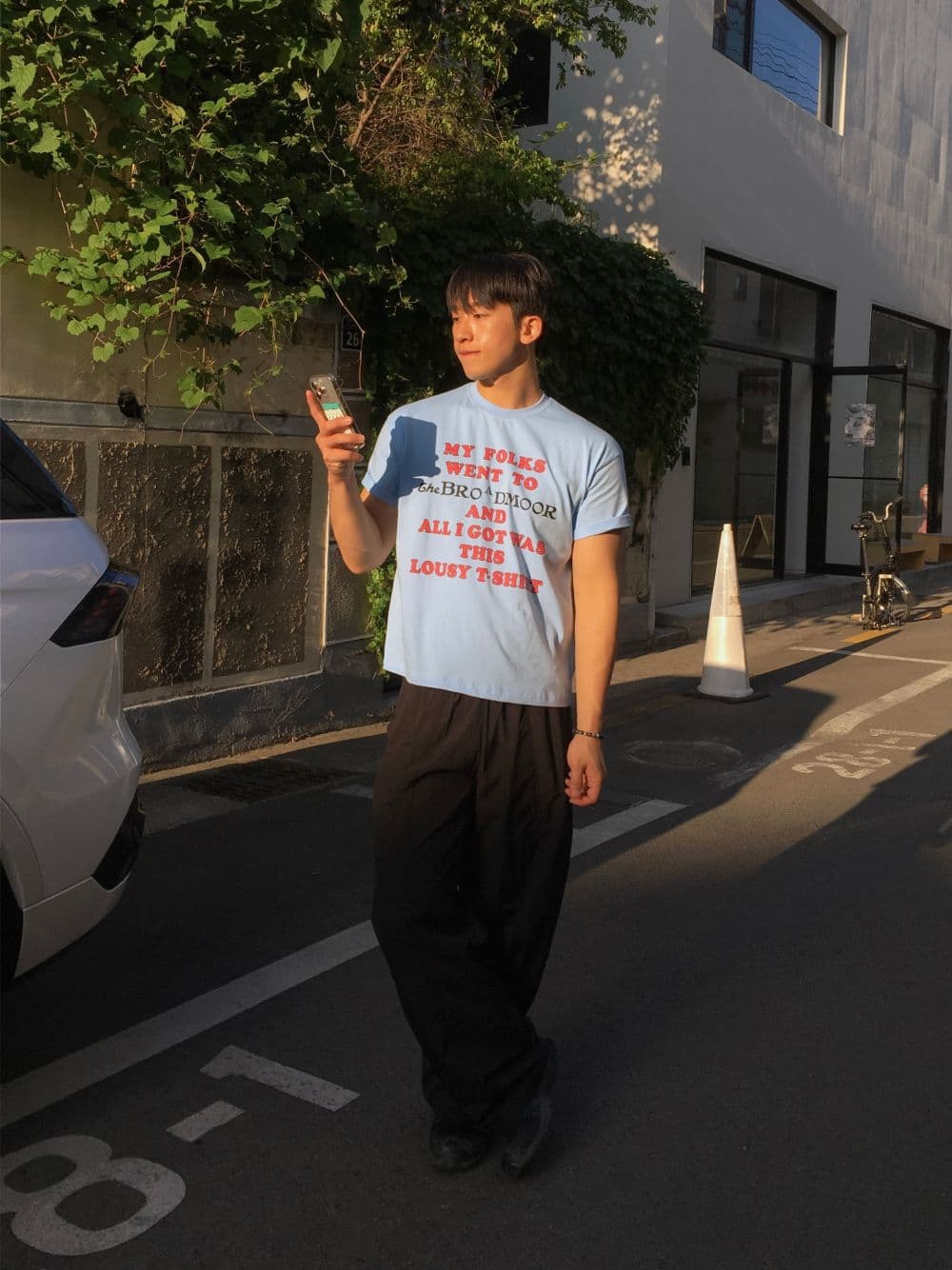 Rouge Vintage Printed 20-Count Short Sleeve T-Shirt - Unisex Men's Crop Top Loose Fit Popular New Arrival - 이미지 9