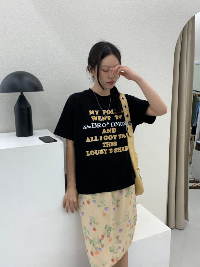 (Feature) Loose Fit Rouge Printed Short Sleeve T-shirt, 20-Count Cotton, Unisex, Men's Crop, Popular - 이미지 5