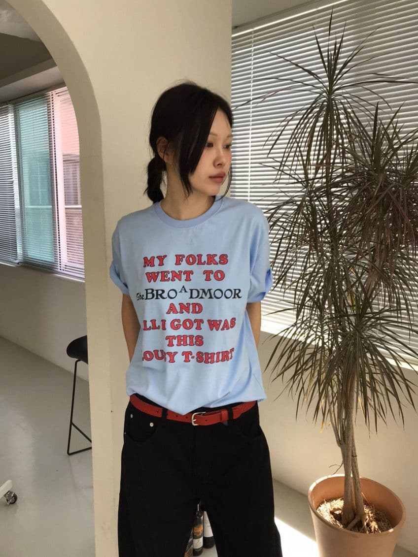 (Feature) Loose Fit Rouge Printed Short Sleeve T-shirt, 20-Count Cotton, Unisex, Men's Crop, Popular - 이미지 11