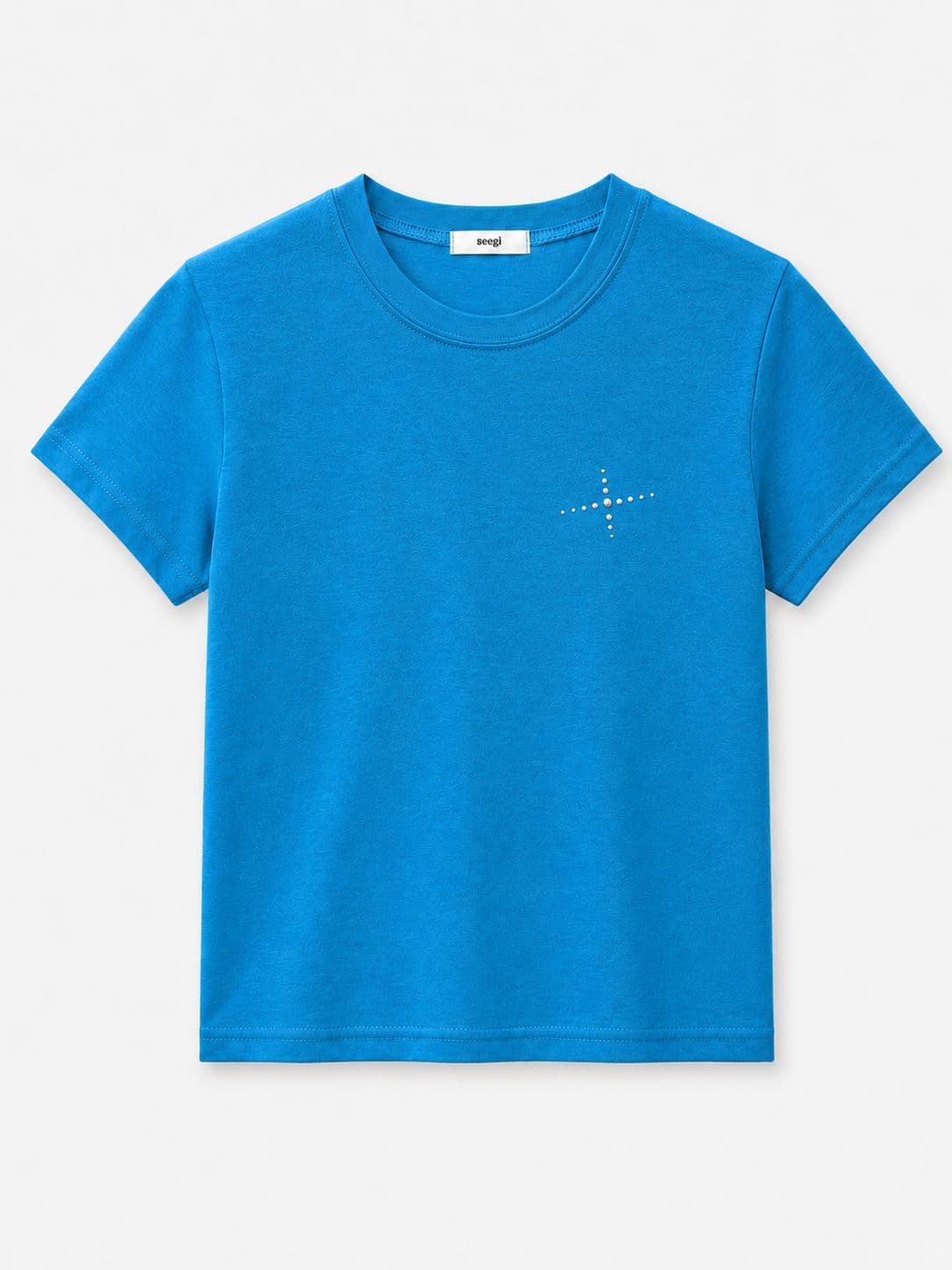 Ove Short Sleeve Tee - Semi-Crop Cotton Hotfix Cubic Effortless Layered Mood New Summer Arrival - 이미지 5