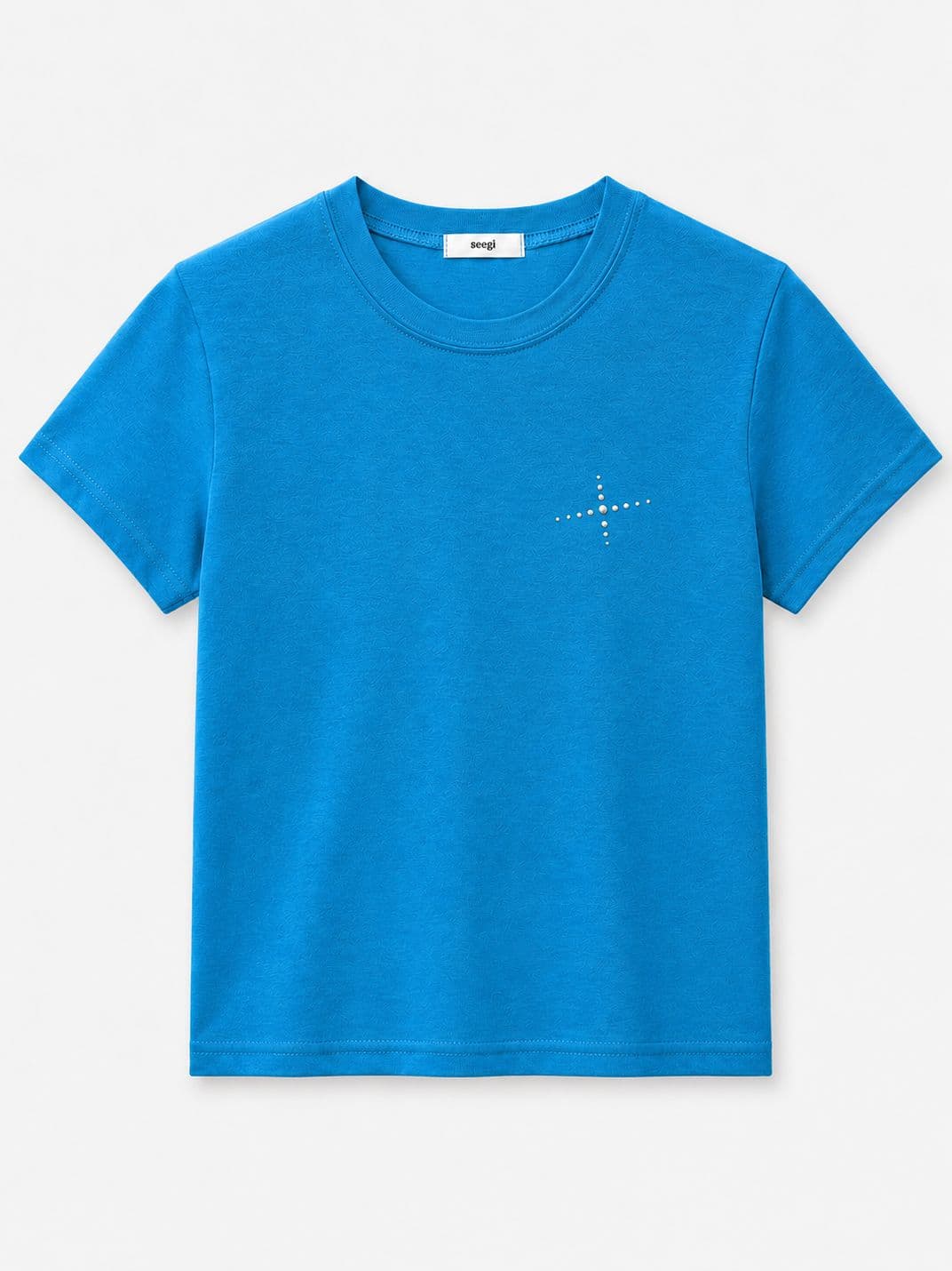 Ob Hotfix Short Sleeve Tee - Modal Semi-Crop Cotton Cubic Layered Mood New Arrival - 이미지 4