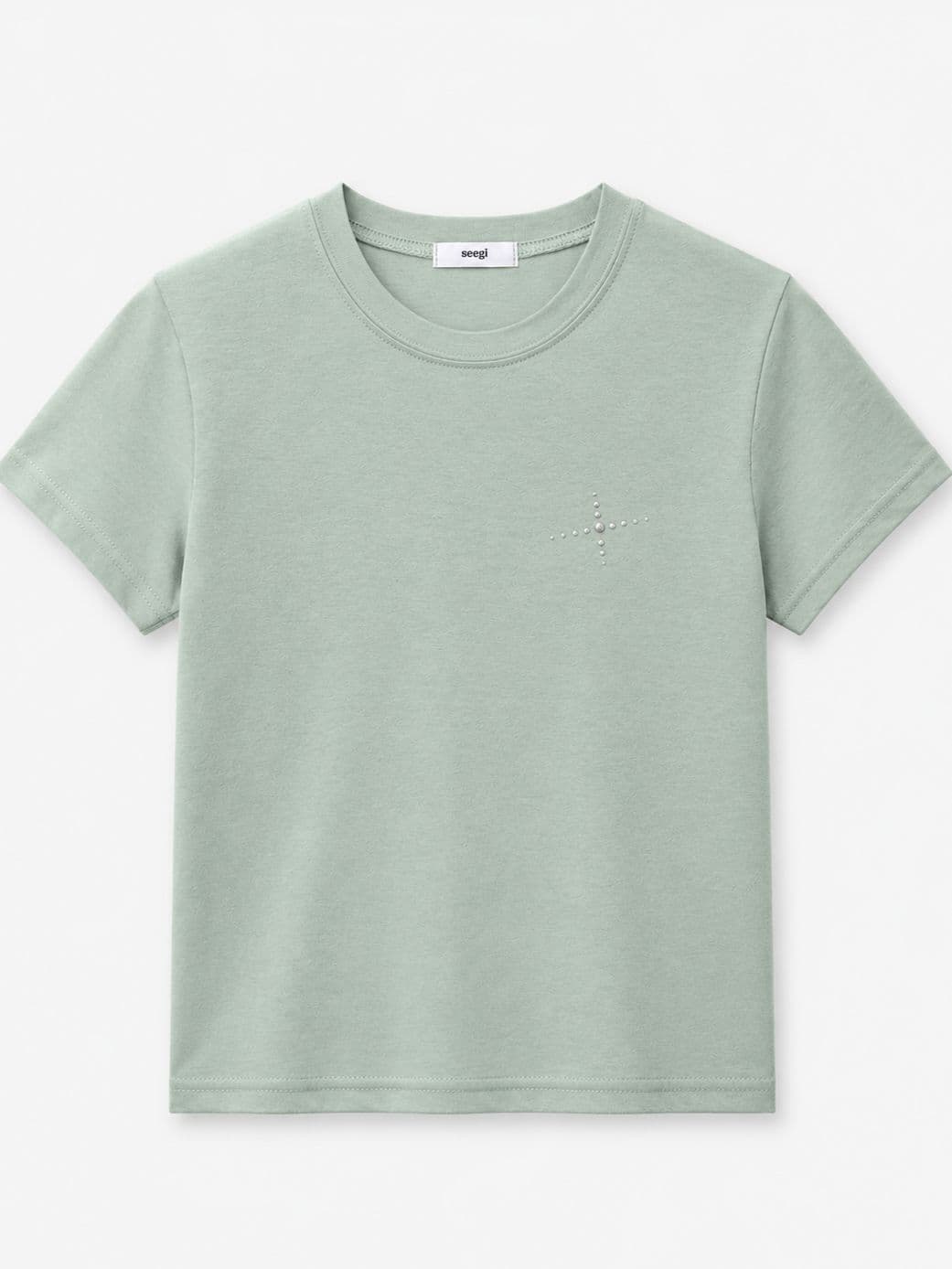 Ob Hotfix Short Sleeve Tee - Modal Semi-Crop Cotton Cubic Layered Mood New Arrival - 이미지 7