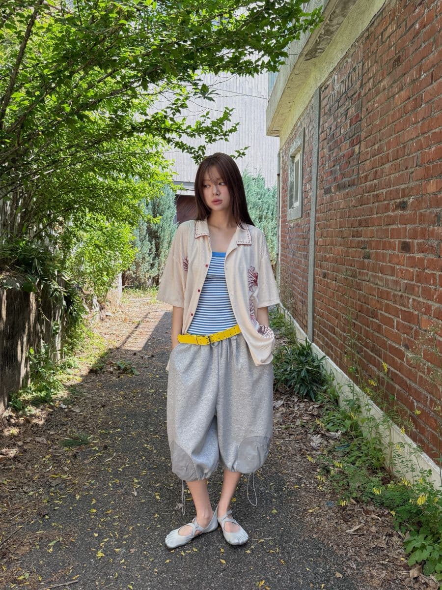 Popular) Domestically Produced Tonton Bermuda Capri Pants Jogger Drawstring Balloon Layered Two-Way - 이미지 1