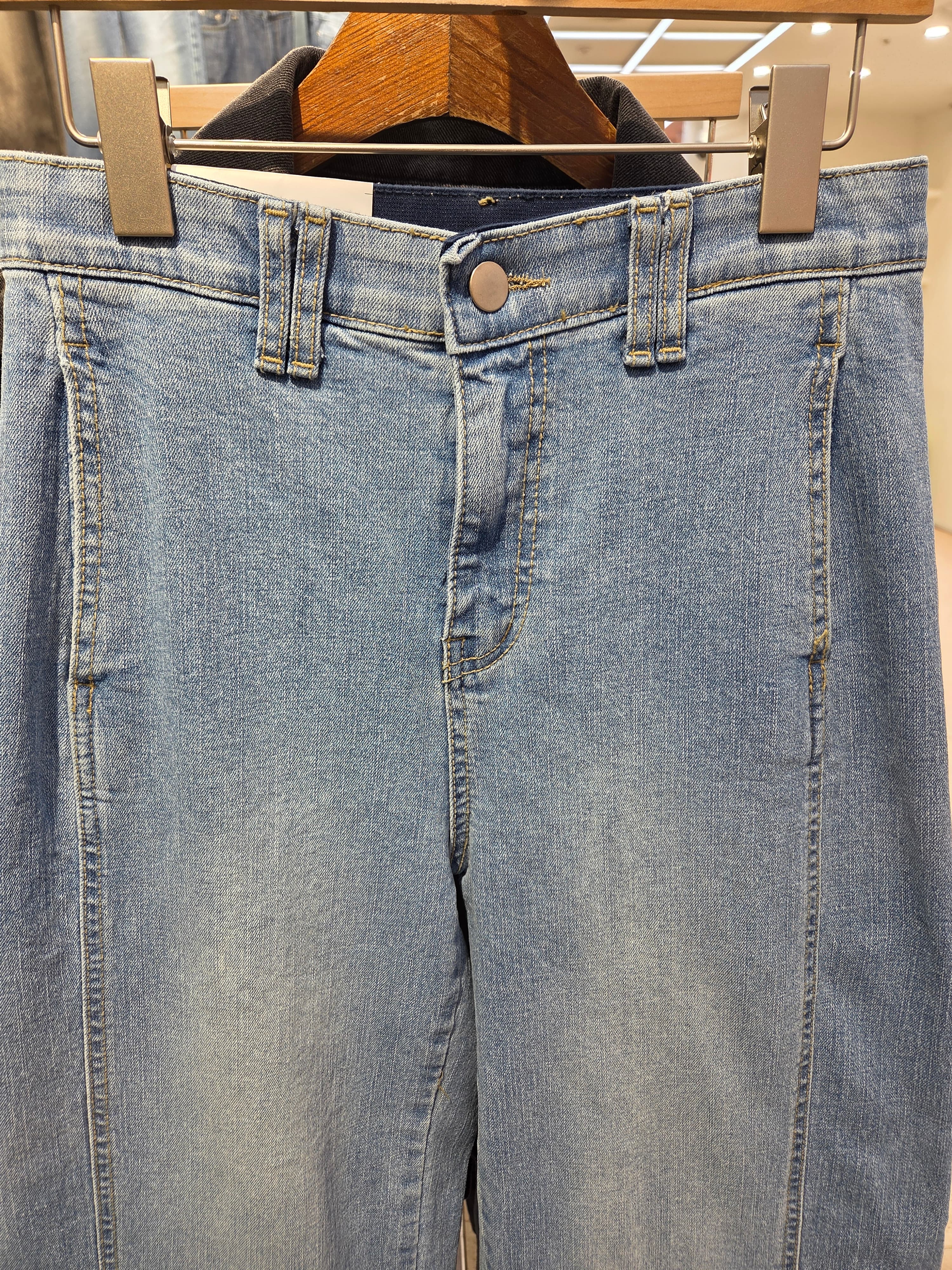 Backless four-way stretch stretch cut maxi-wide stretch denim jeans - 이미지 11