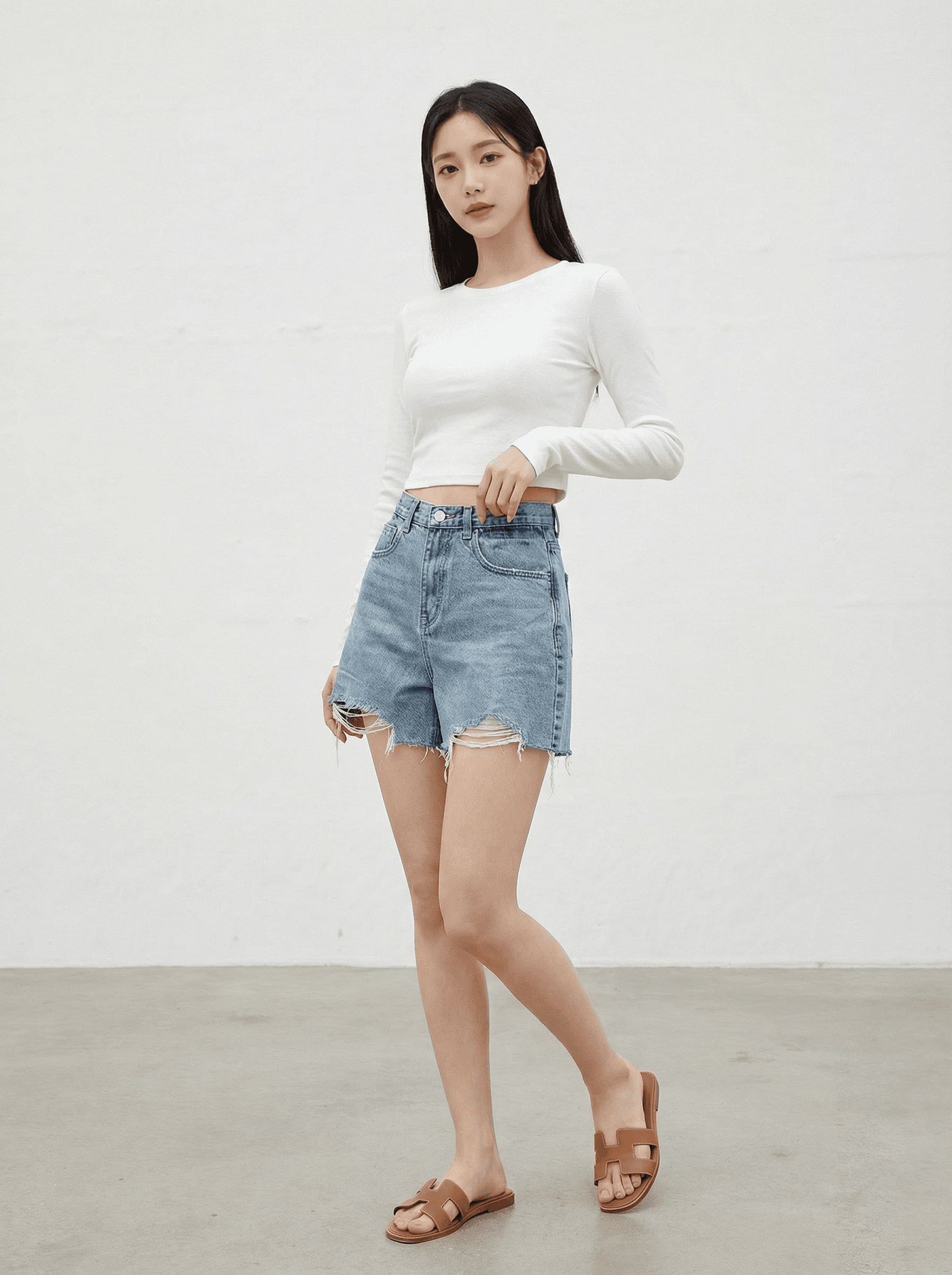 청반바지 청바지 반바지 구제데님 빈티지 Y2K 연청 데님 여름구제 신상 - 이미지 3