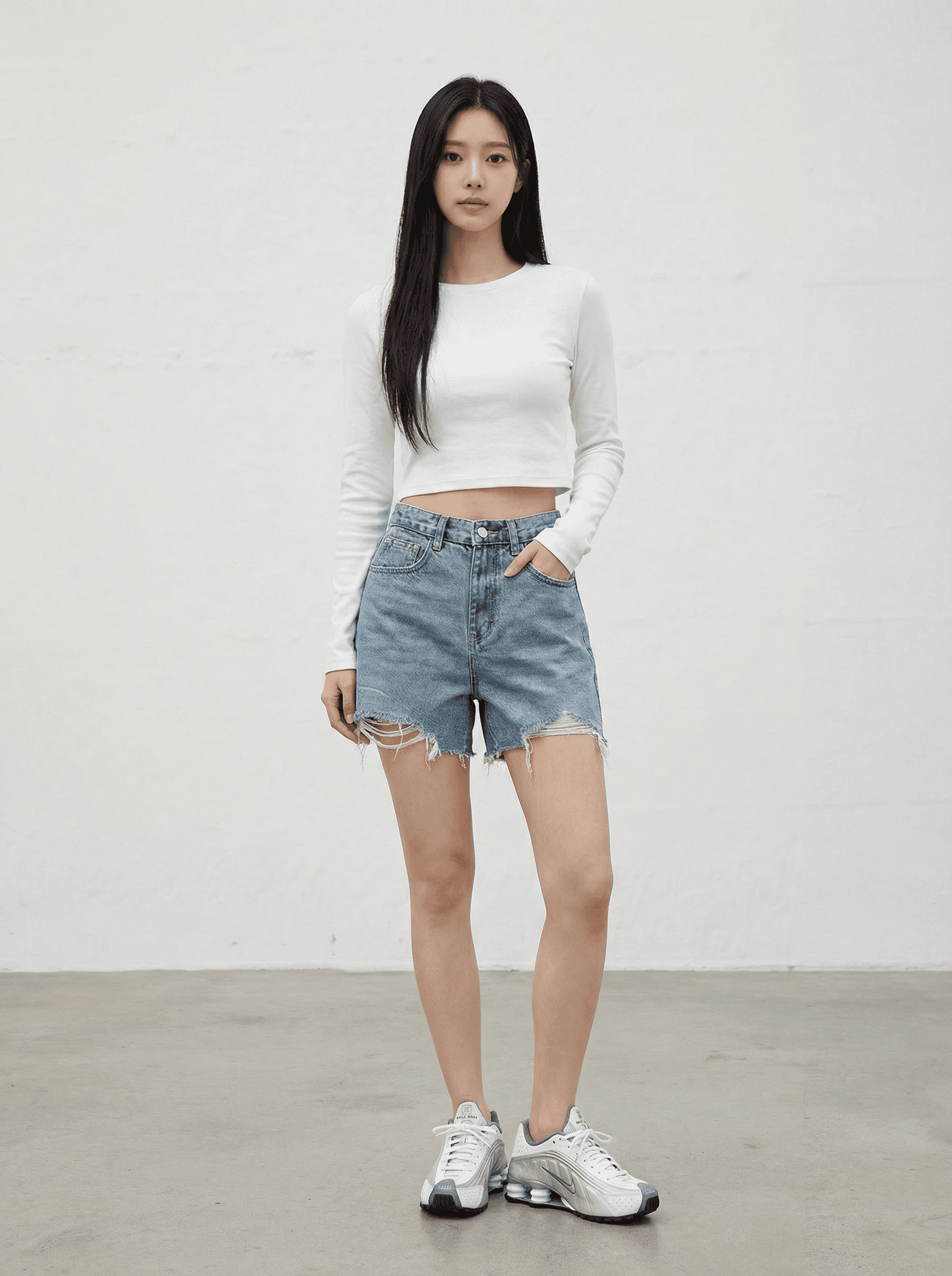 청반바지 청바지 반바지 구제데님 빈티지 Y2K 연청 데님 여름구제 신상 - 이미지 1