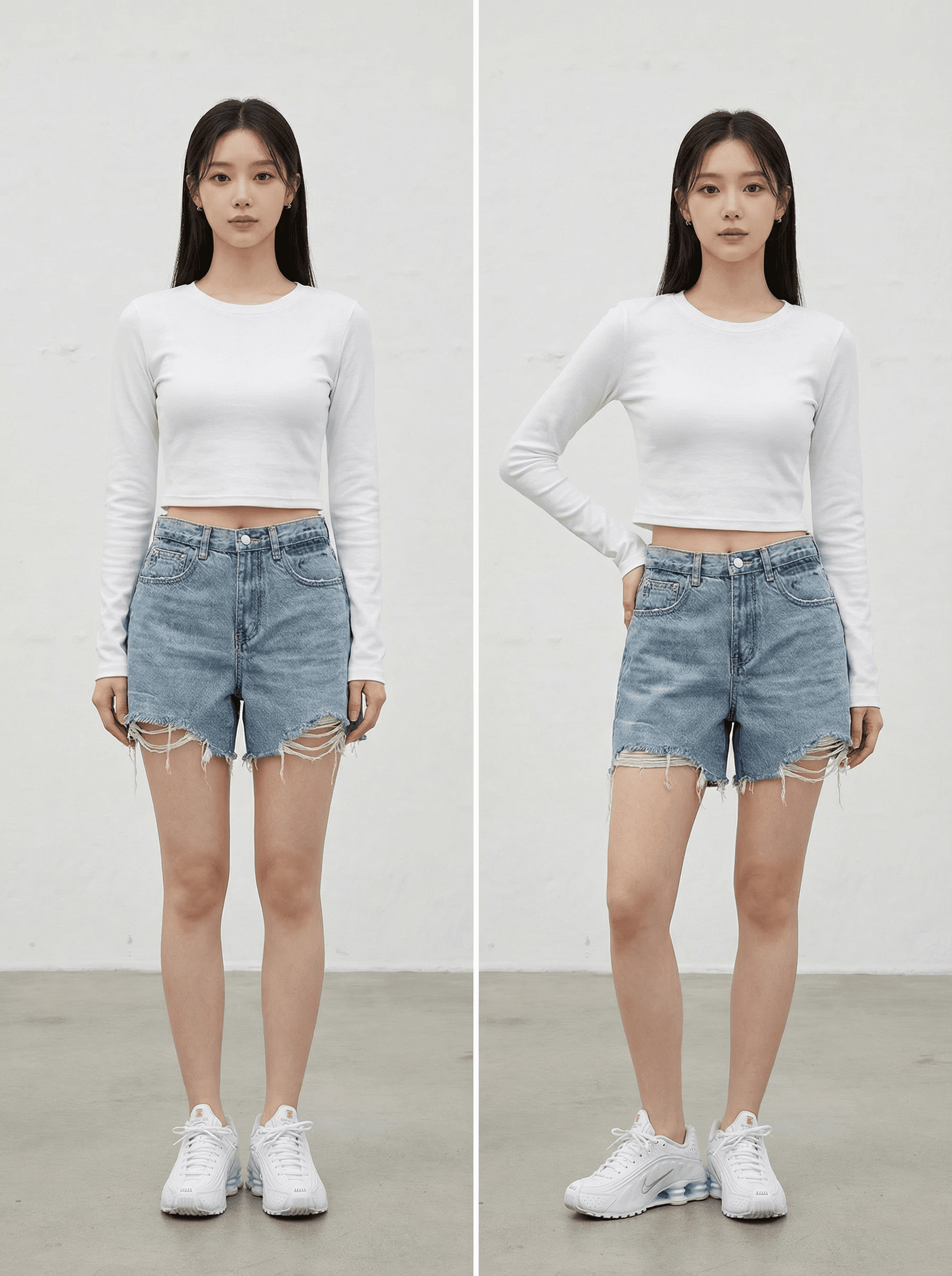 청반바지 청바지 반바지 구제데님 빈티지 Y2K 연청 데님 여름구제 신상 - 이미지 2