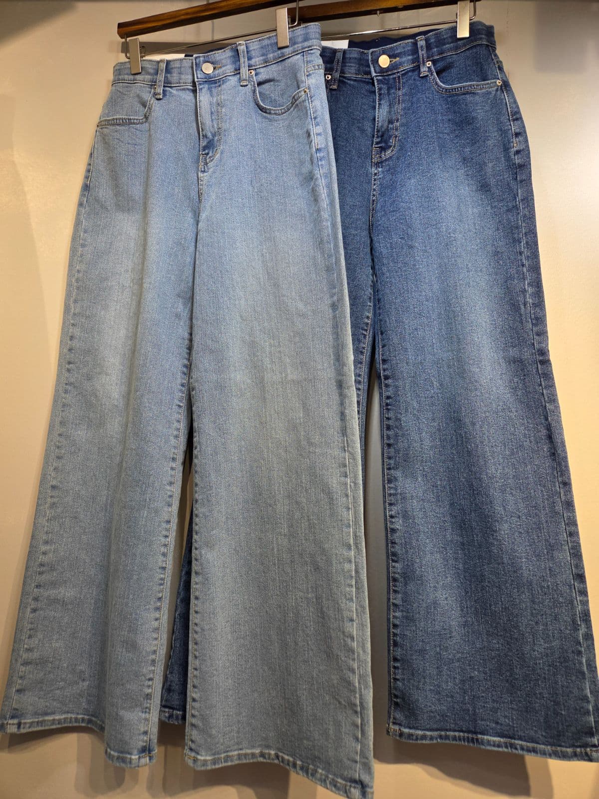 Elastic spandex jeans, denim elastic band, straight wide, wide pants, summer pants, spandex pants, spandex trousers - 이미지 3