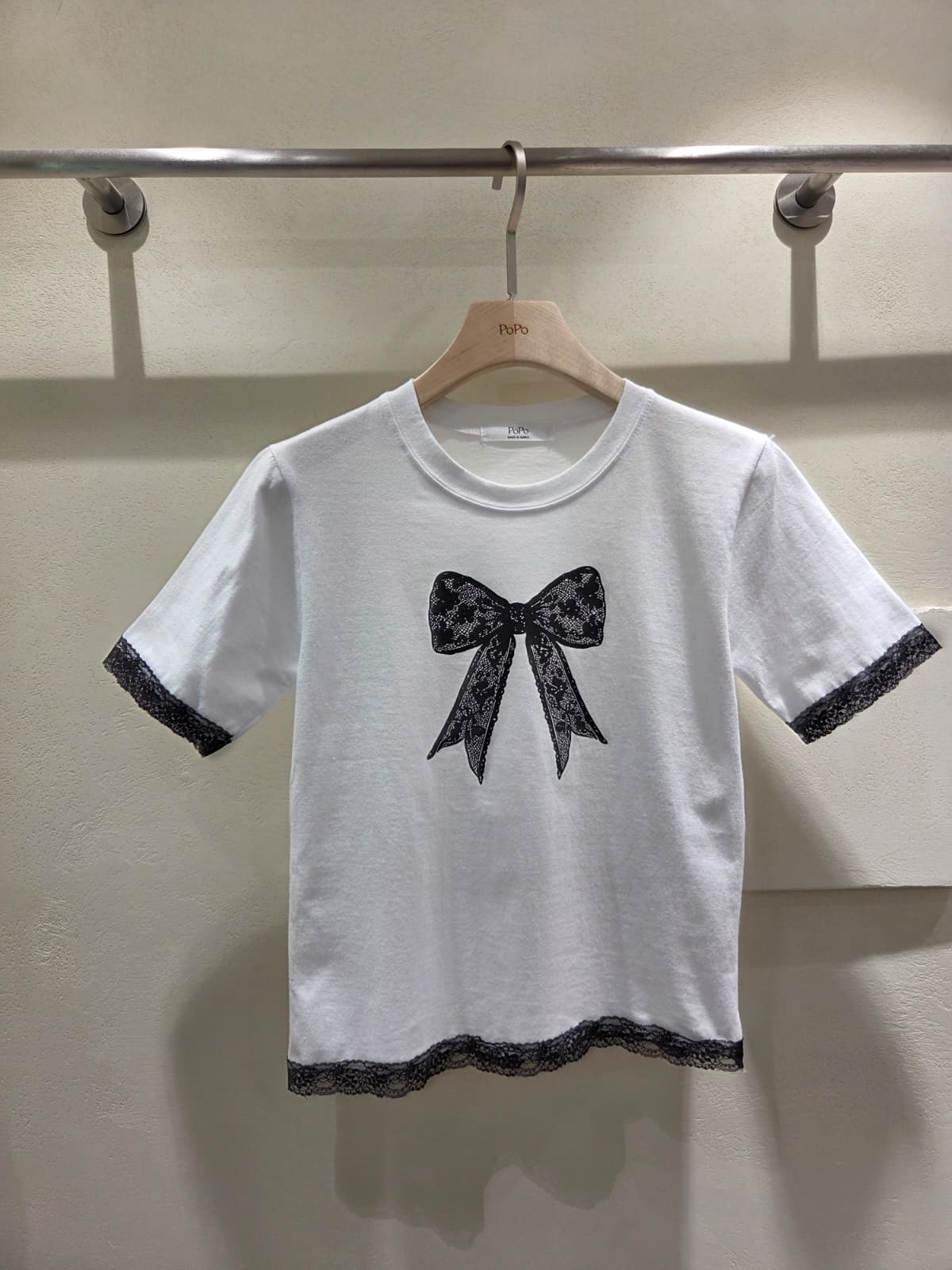 Ribbon short-sleeve T-shirt - 이미지 18