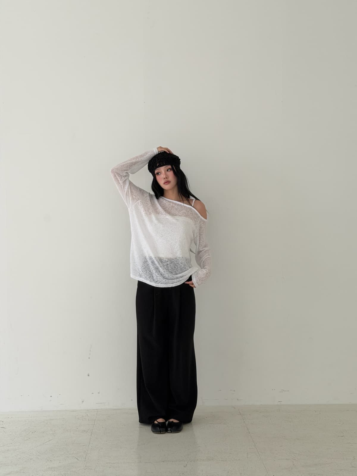 Linen Off-Ribbon Tee - 이미지 8